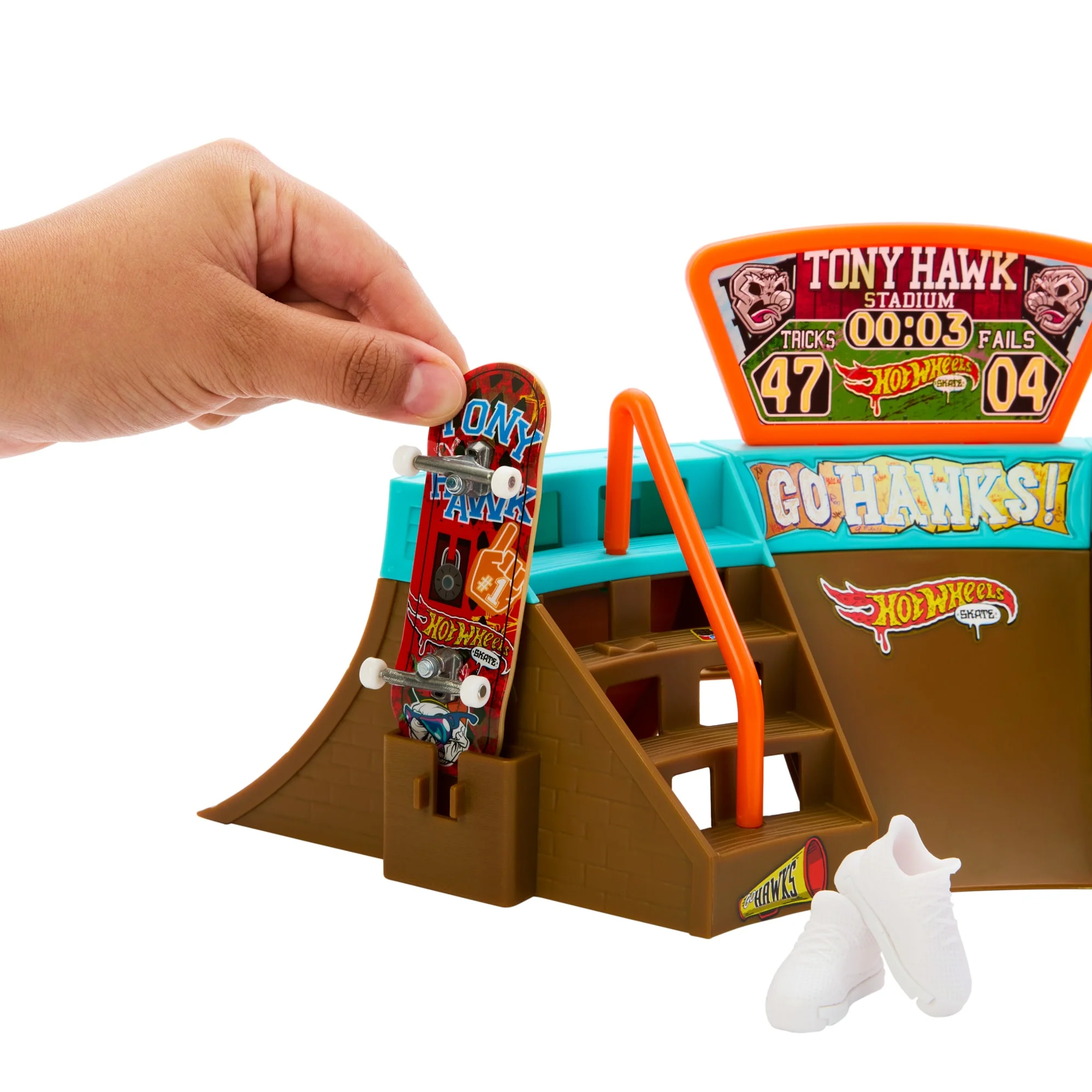 Hot Wheels Skate Planchodrome Stade, Planche Exclusive et Chaussures - Image 4