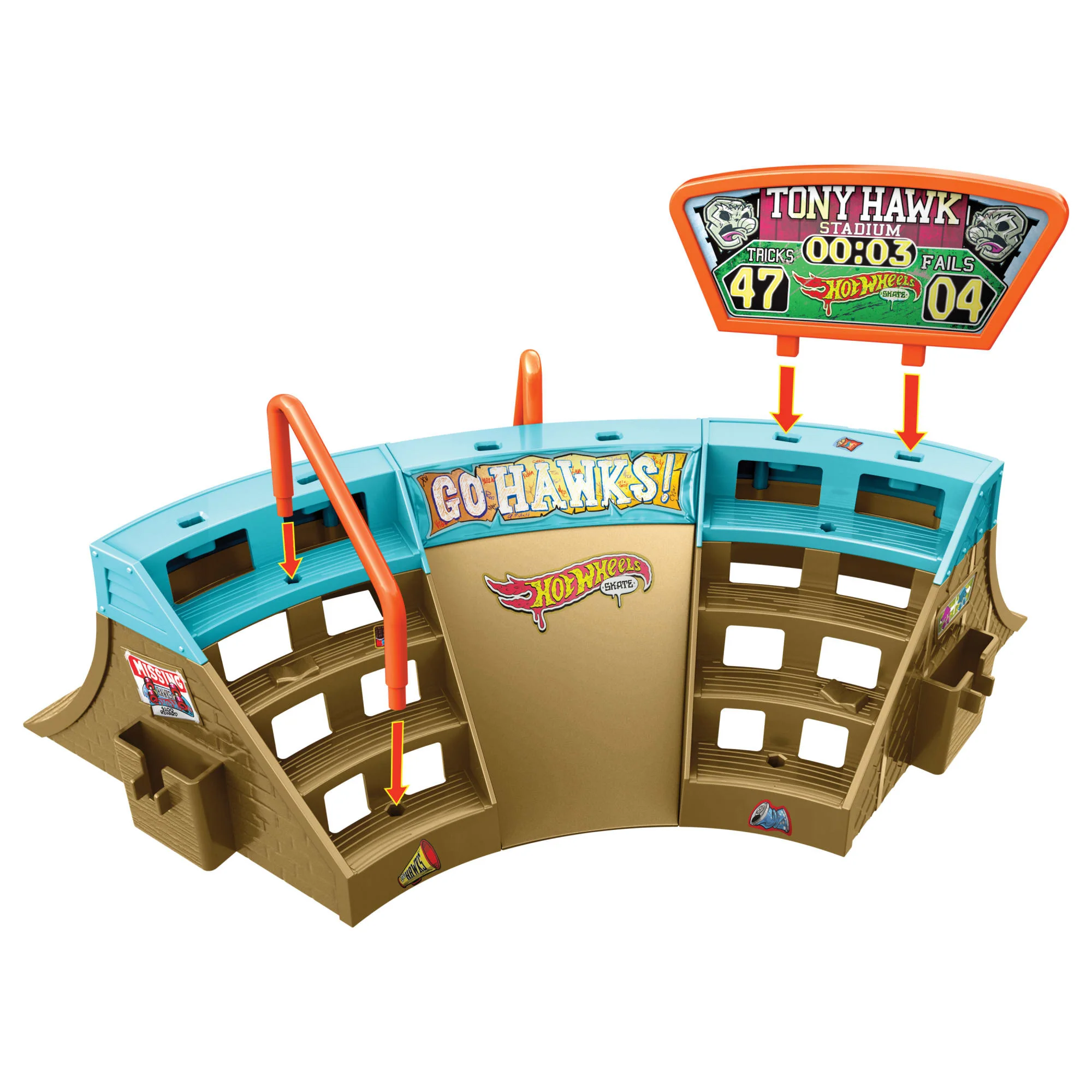 Hot Wheels Skate Stadium Set With Exclusive Fingerboard And Skate Shoes - Image 4