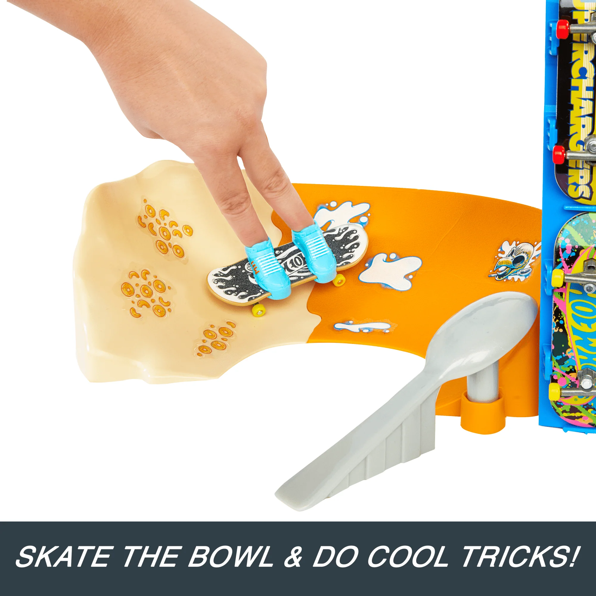 Hot Wheels Skate Tony Hawk Cereal Skate Bowl Fingerboard Set With 1 Exclusive Board & Pair Of Skate Shoes - Image 2