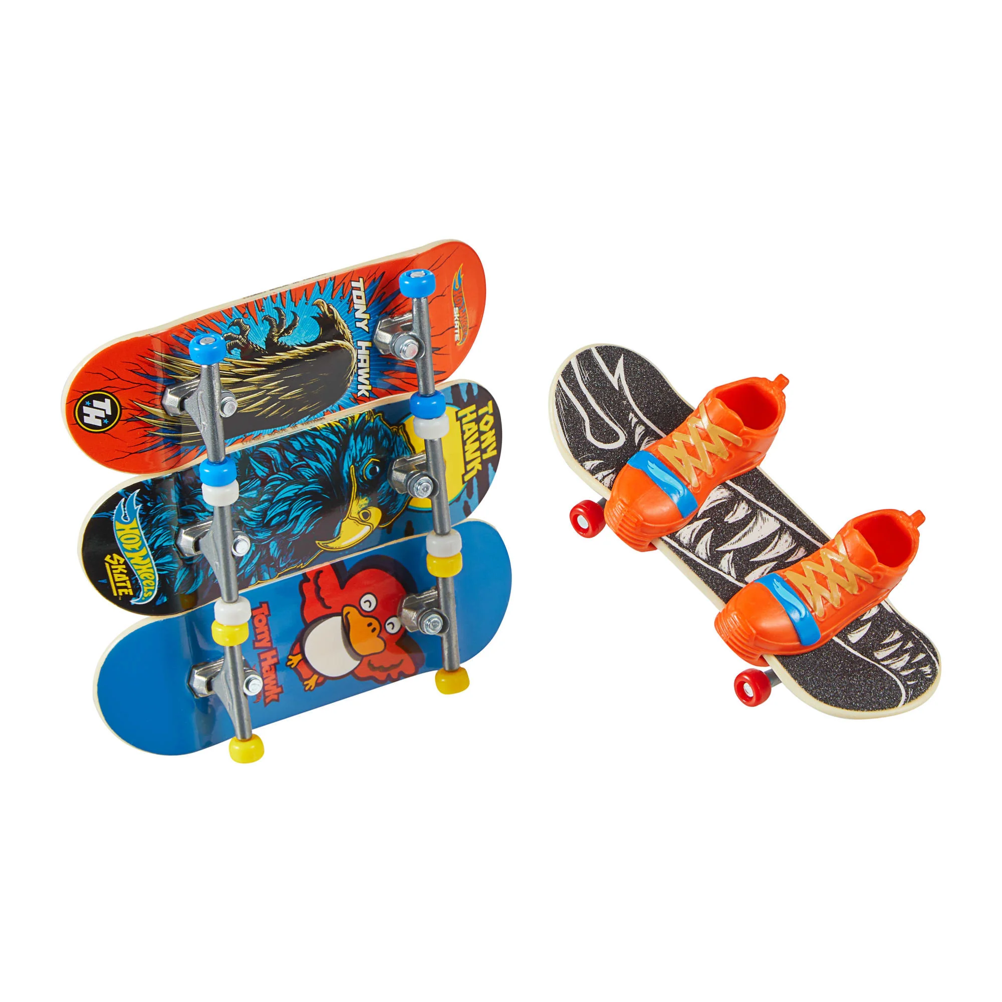 Hot Wheels Skate Veículo de Brinquedo Embalagem de Skates com Tênis Tony Hawk Pássaros - Image 2