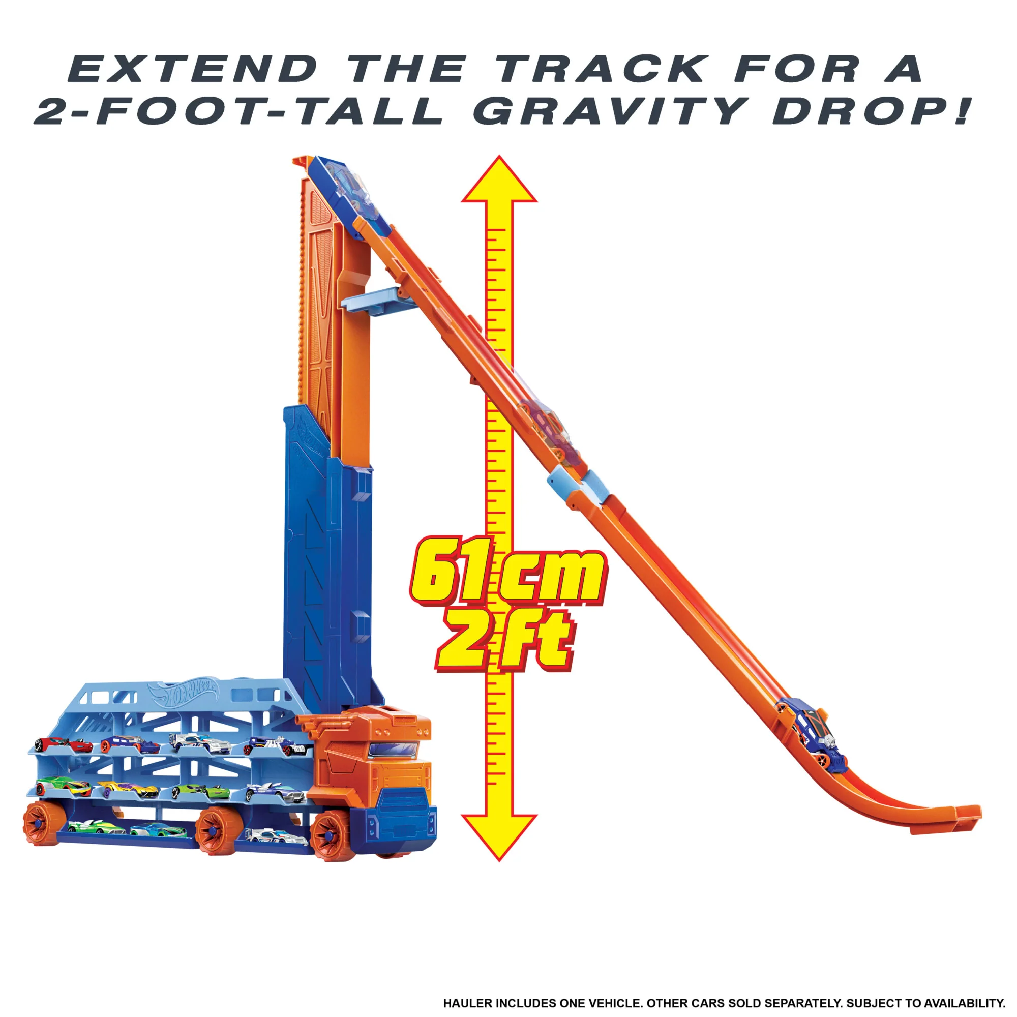 Hot Wheels City Speed Drop Transport Hauler, includes 1 Car - Image 4