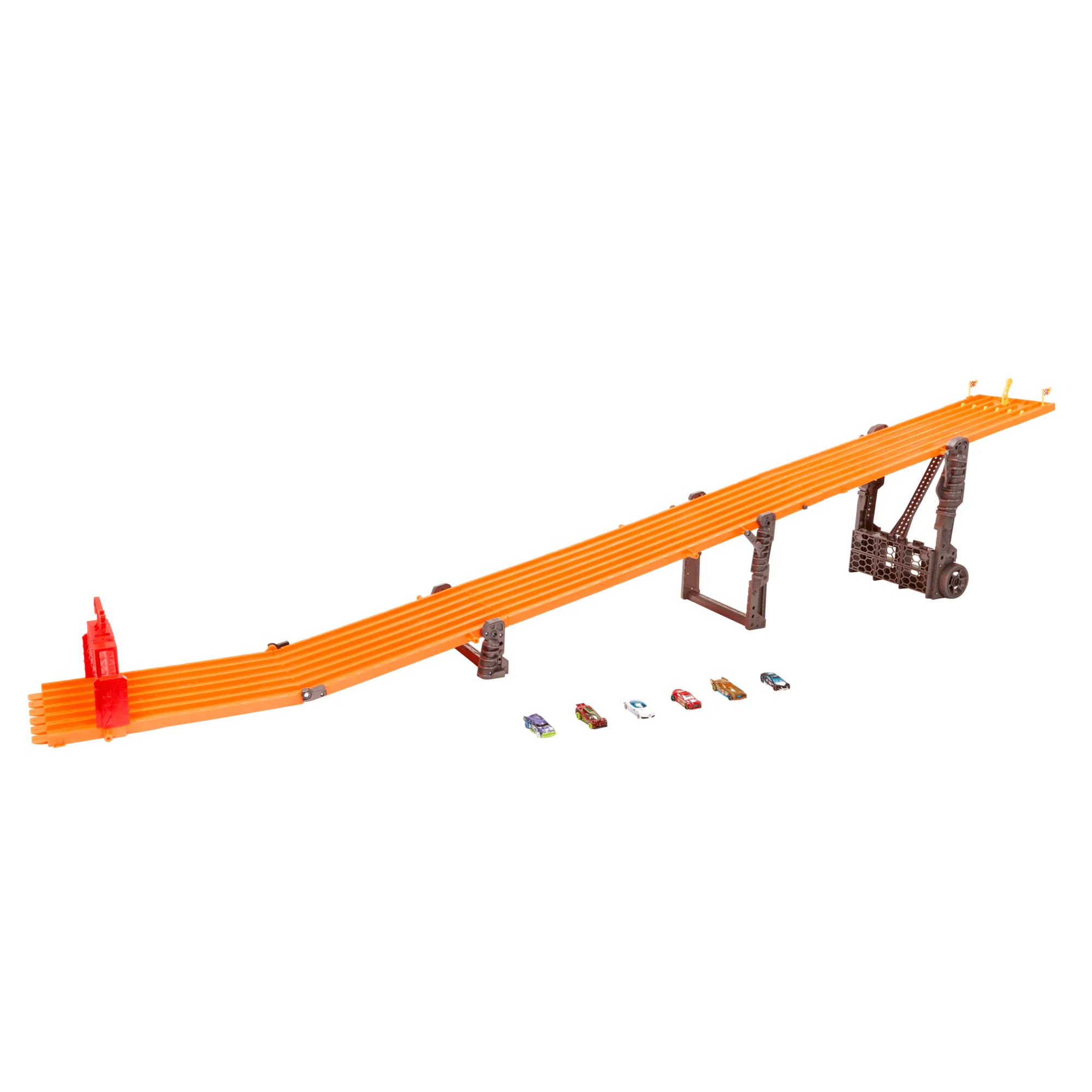 Hot Wheels Super 6-Lane Raceway, 8-Ft Track With 6 Toy Cars in 1:64 Scale - Image 5