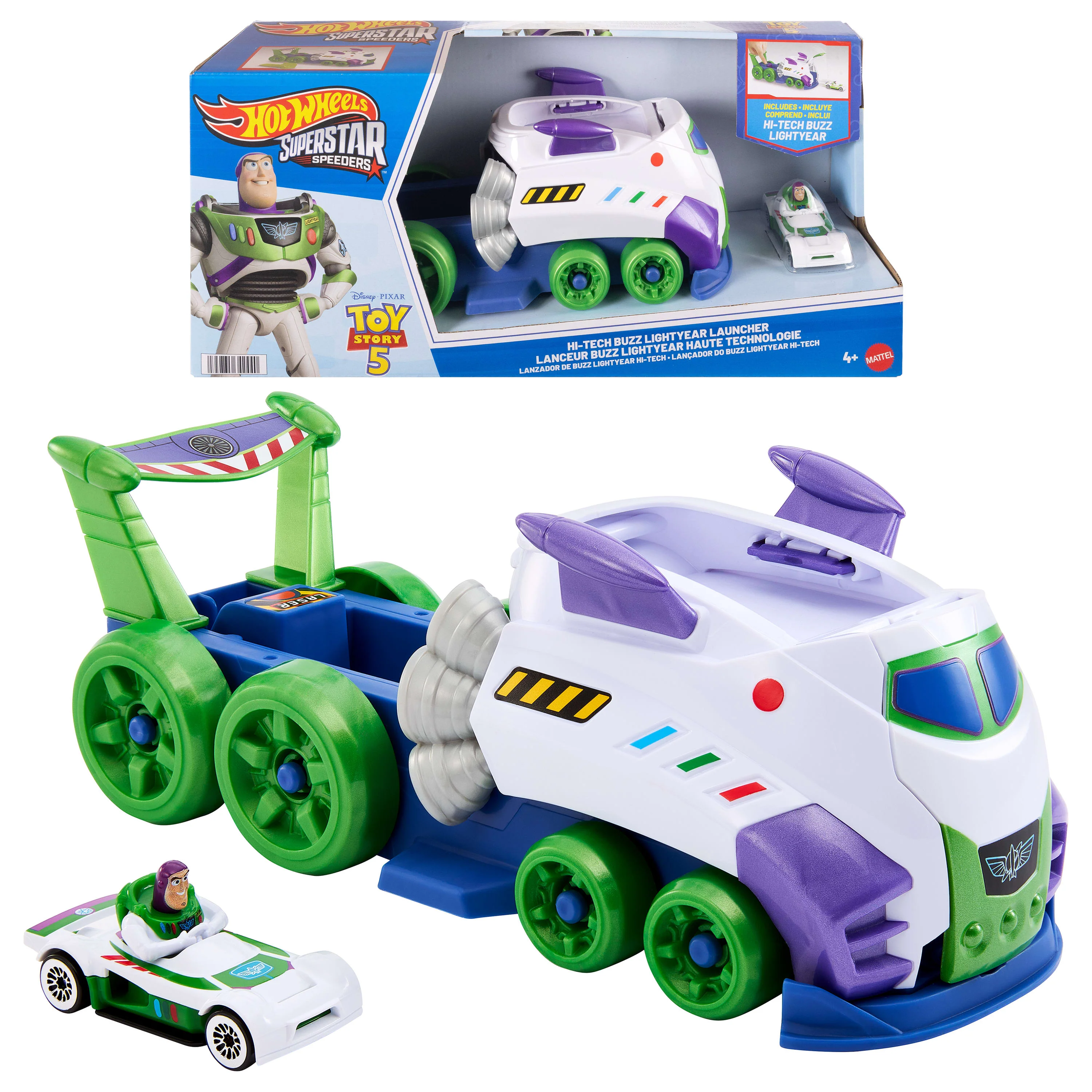 Hot Wheels Superstar Speeders Disney And Pixar Hi-Tech Buzz Lightyear Launcher