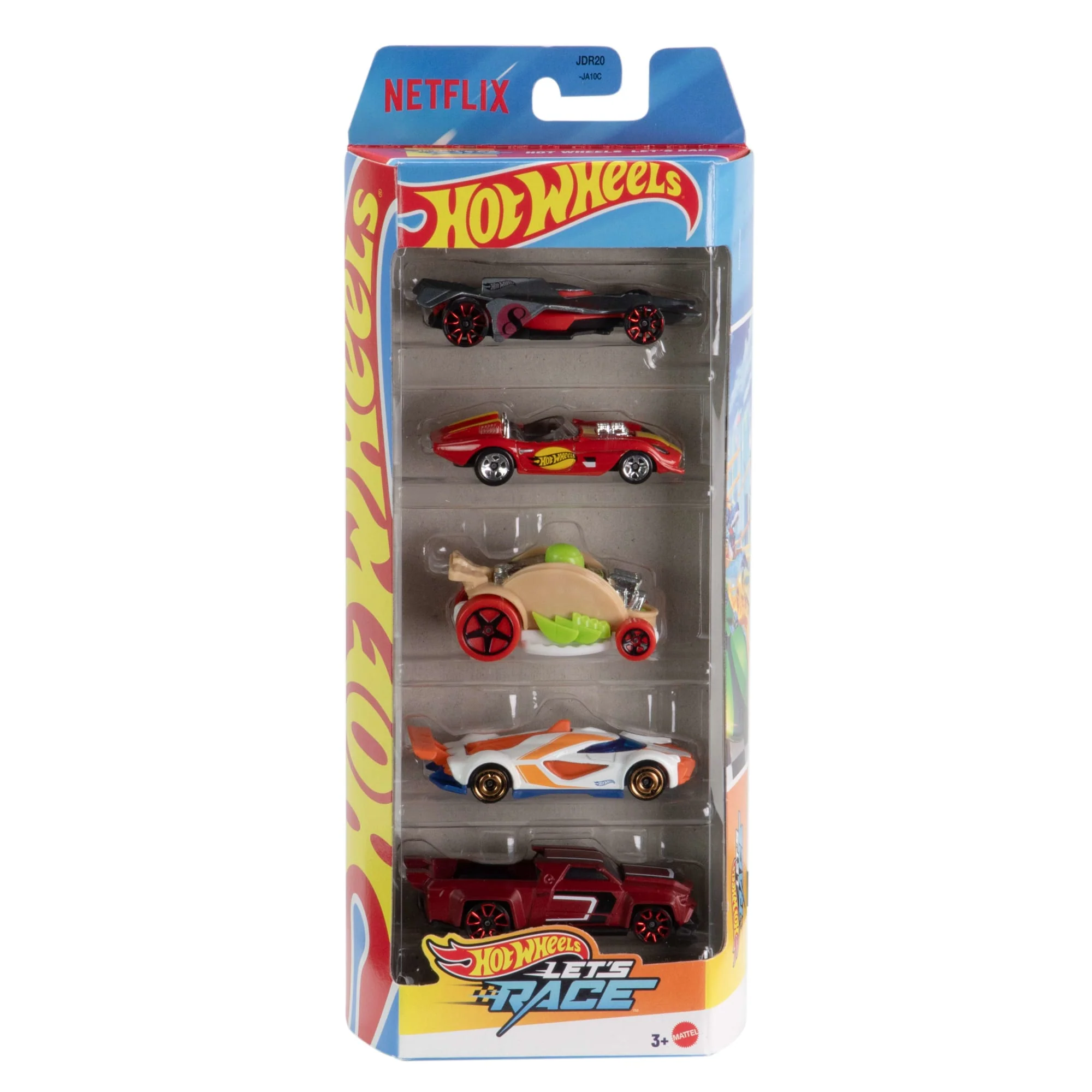 Hot Wheels Let's Race 5-Pack, Set Of 5 1:64 Scale Die-Cast Toy Race Cars From The Netflix Series