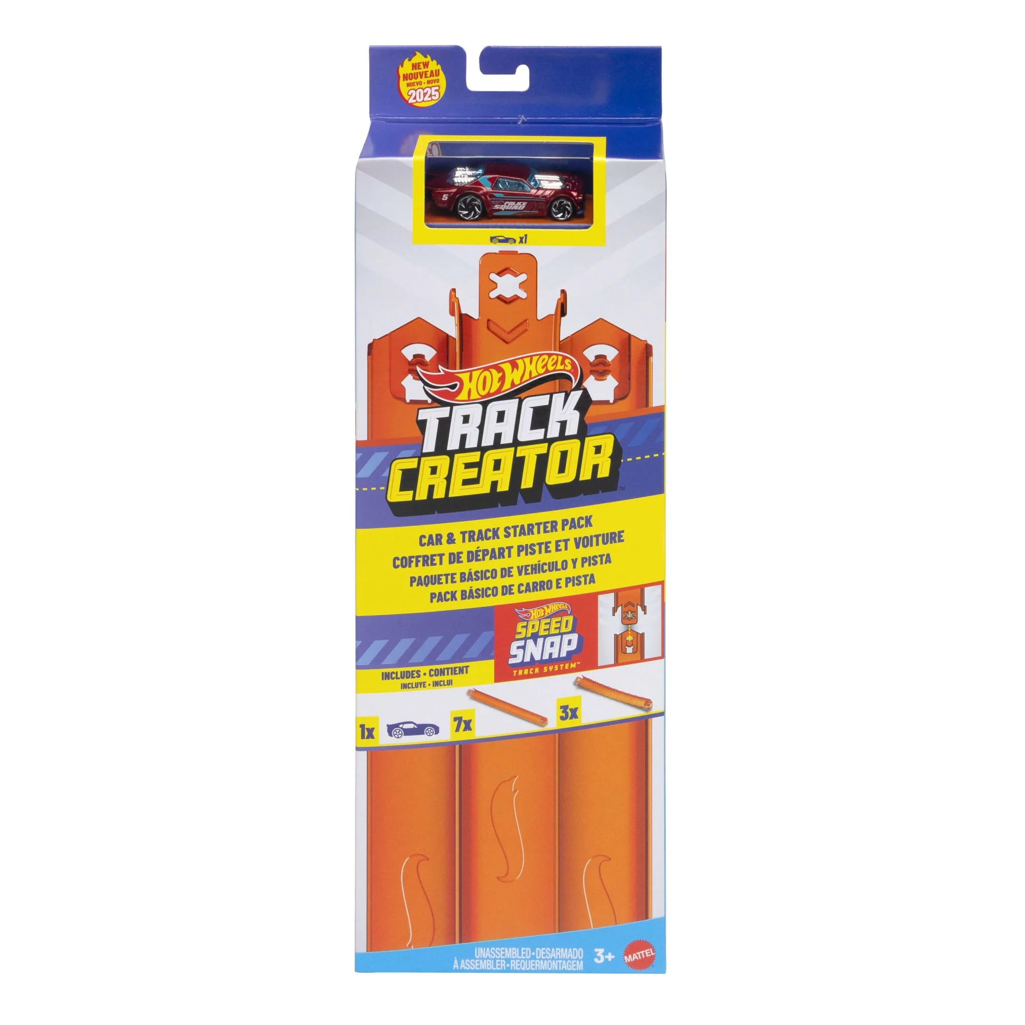 Hot Wheels Track Creator Car & Track Pack With 1:64 Scale Toy Vehicle, 10 Feet Of Speed Snap Track