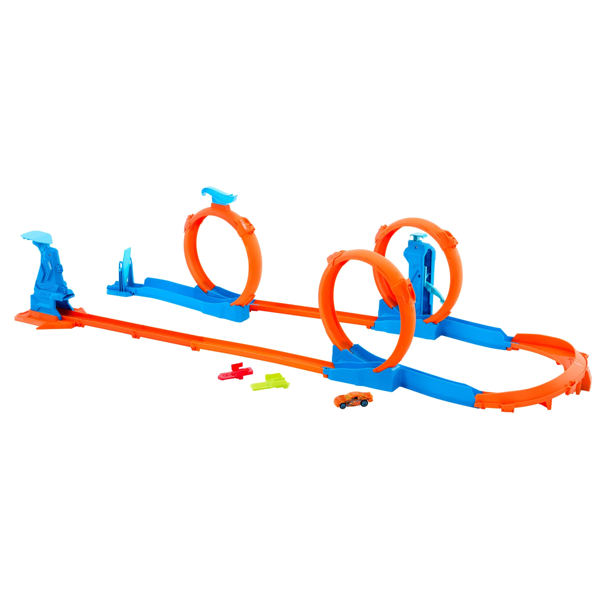Hot Wheels Track Creator Triple Loop Pack & 1:64 Scale Toy Car, Track-Building Set - Image 2