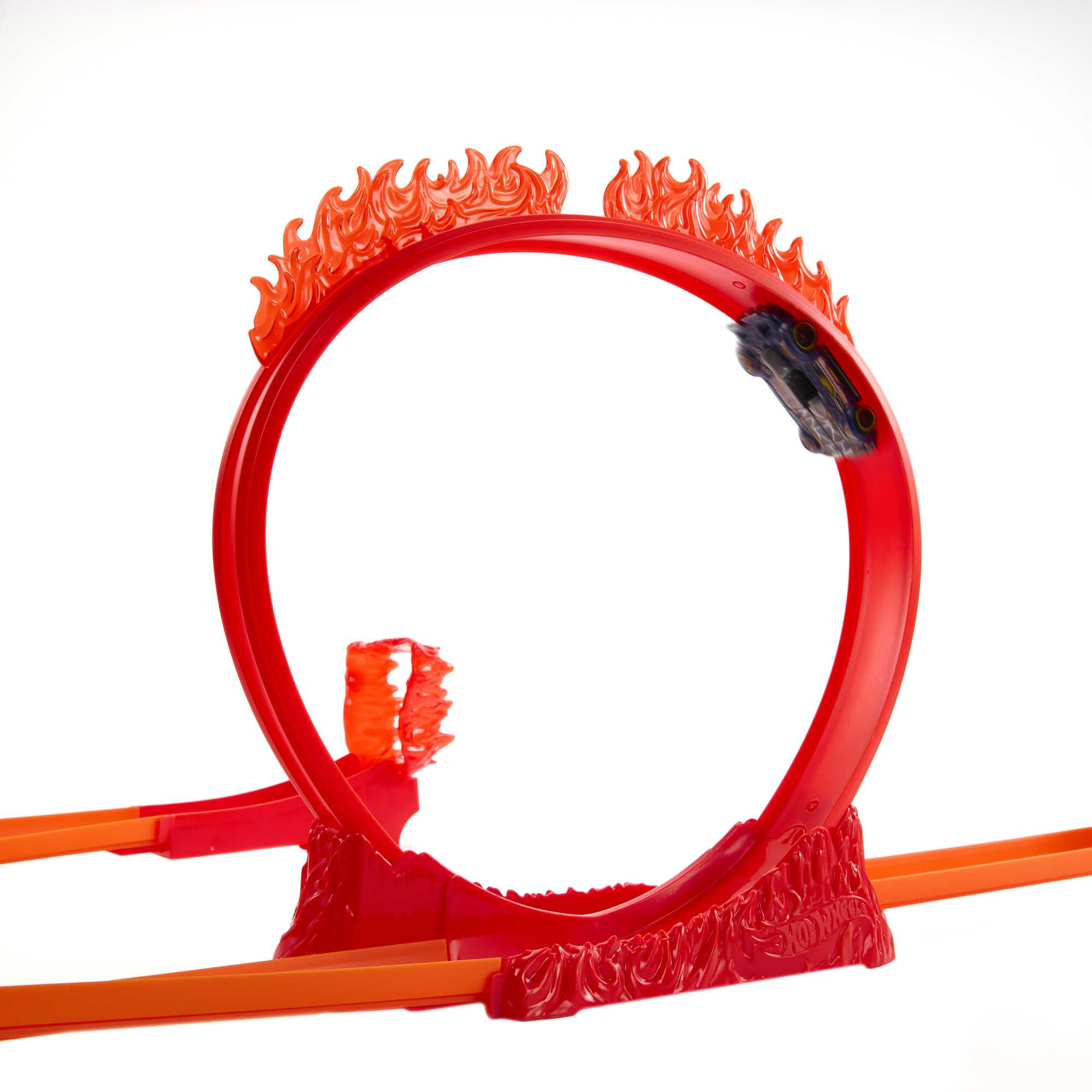 Hot Wheels Track Set And 1 Hot Wheels Car, Fire-Themed Track Building Set - Image 5