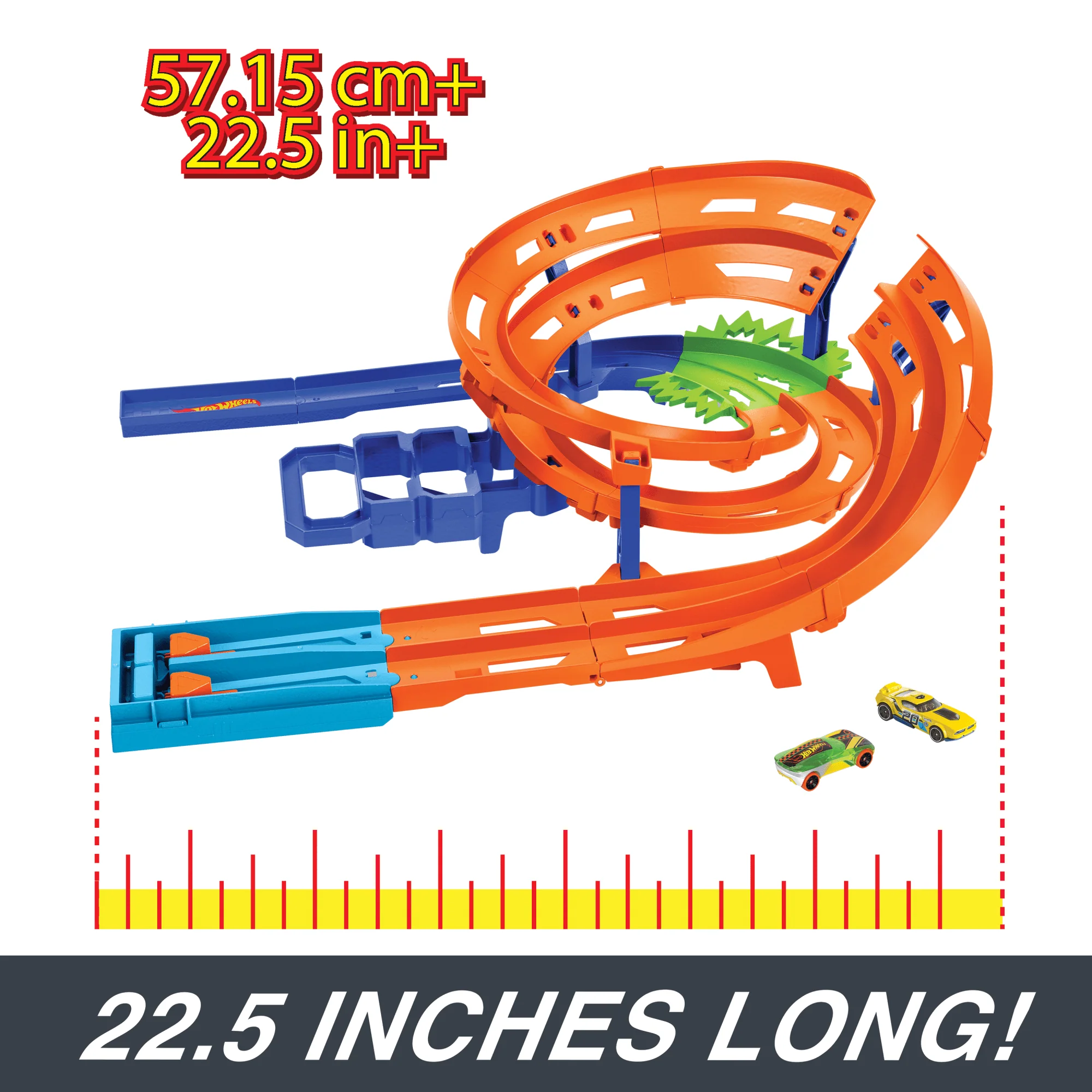 Hot Wheels Whip Around Raceway, 2 Toy Cars in 1:64 Scale, Storage - Image 3