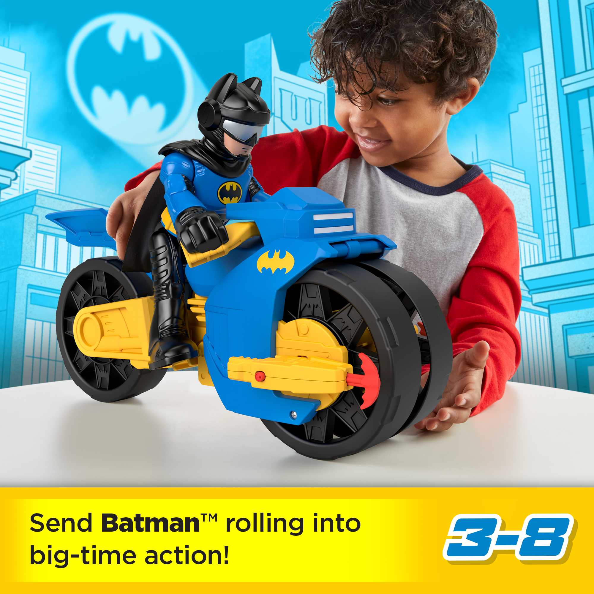 Imaginext DC Super Friends Batman Toys, XL Batcycle And Batman Figure, 10-inches - Image 2