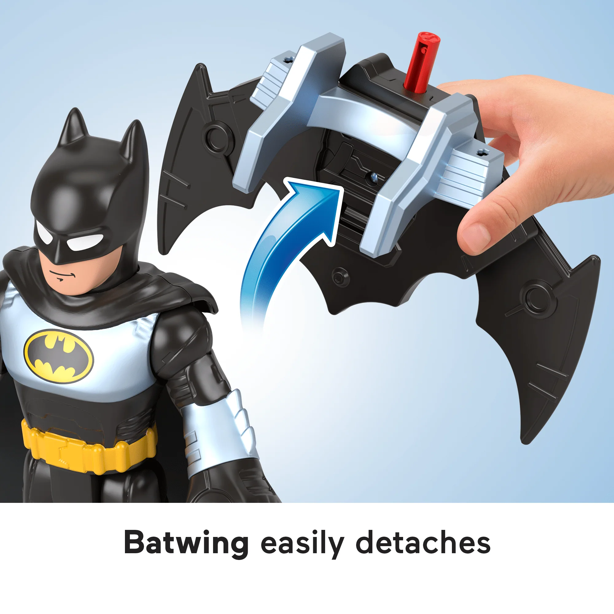 Imaginext DC Super Friends Batglider Batman XL Figure With Vehicle & Launcher, 5 Pieces - Image 5