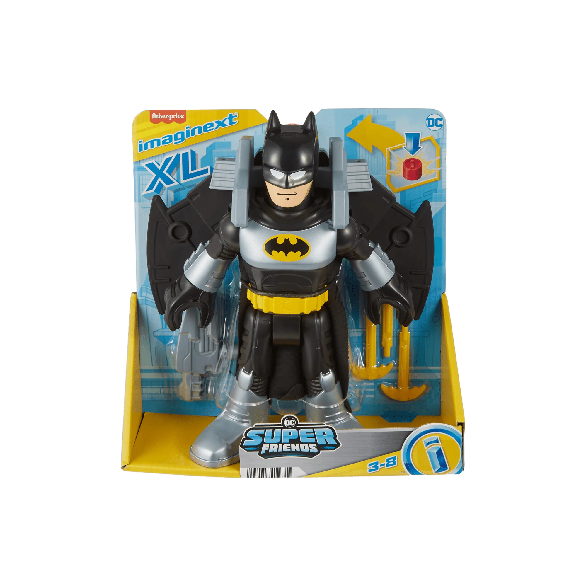 Imaginext DC Super Friends Batglider Batman XL Figure With Vehicle & Launcher, 5 Pieces - Image 6