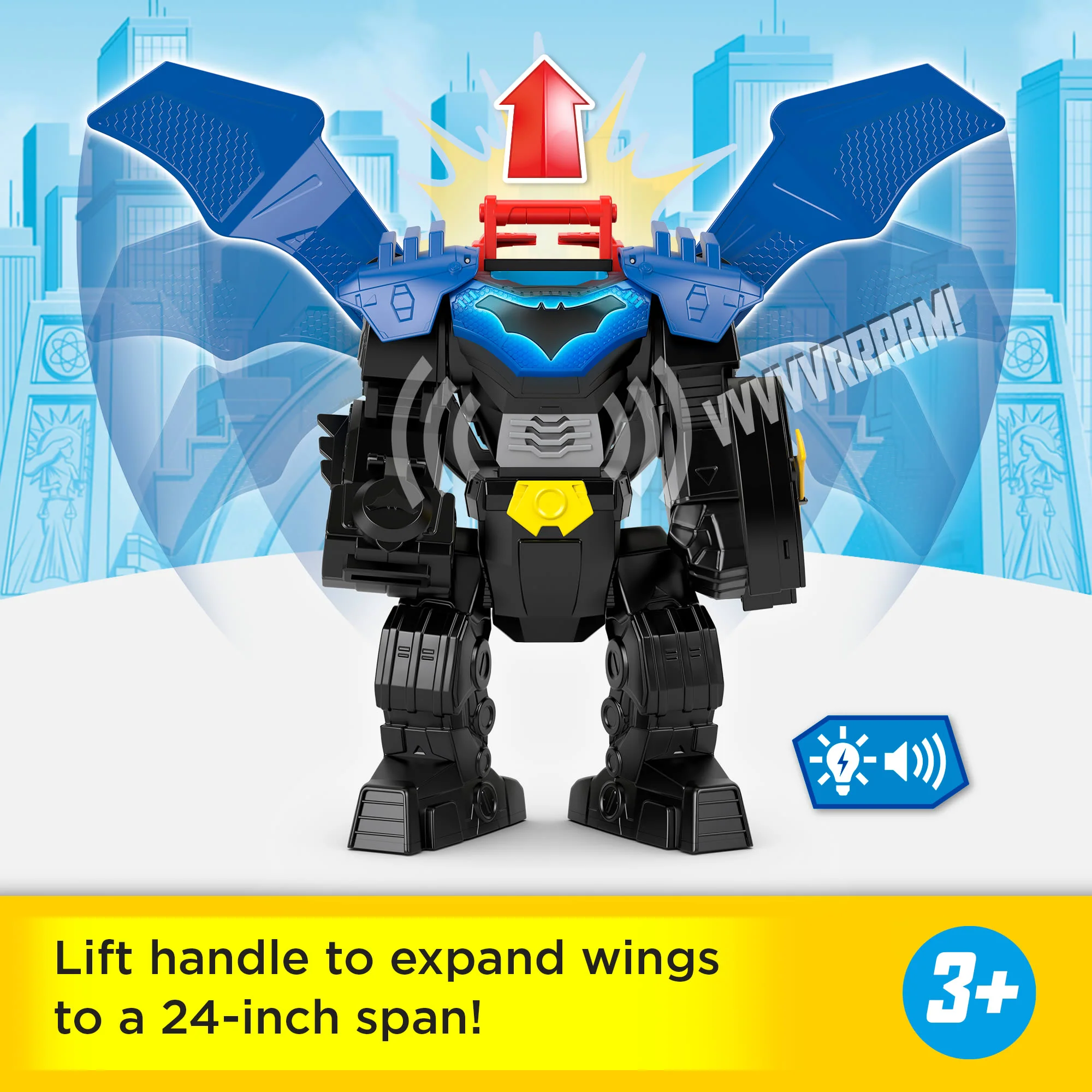 Fisher-Price Imaginext DC Super Friends Batman Flight Mech Toy With Lights, Sounds & Action Figure - Image 3