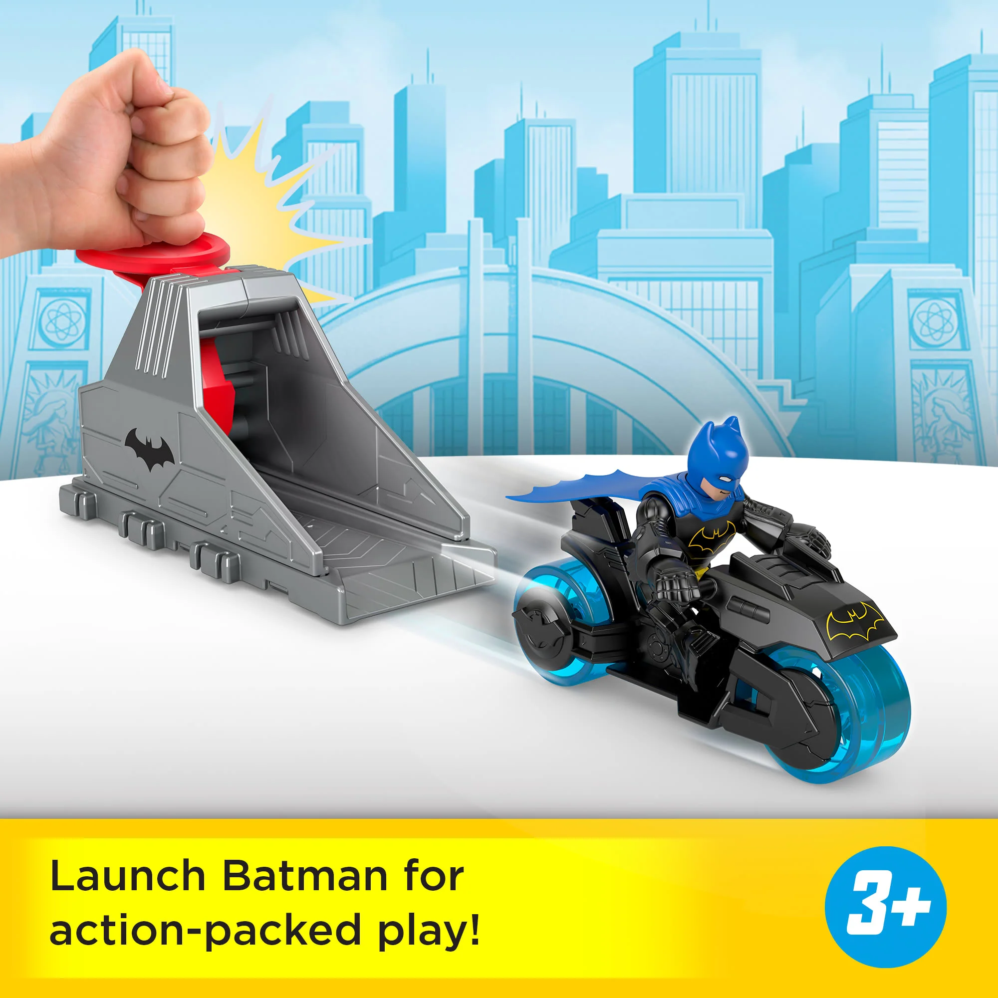 Imaginext DC Super Friends Launcher Set With 3-Inch Batman Action Figure, Toy Vehicle & Housing Unit - Image 3
