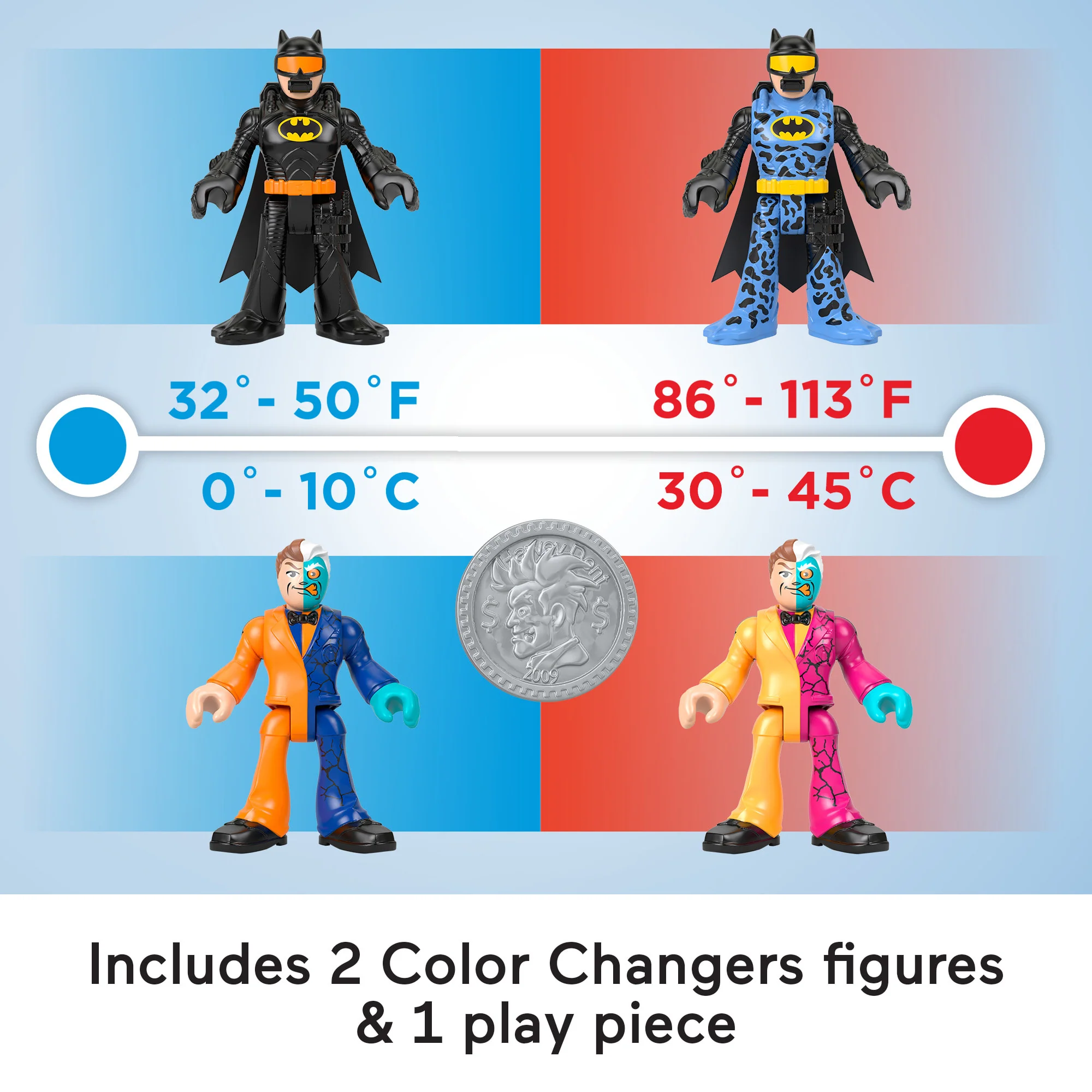 Imaginext DC Super Friends Color Changers Batman & Two-Face 3-Piece Figure Set For Kids - Image 4