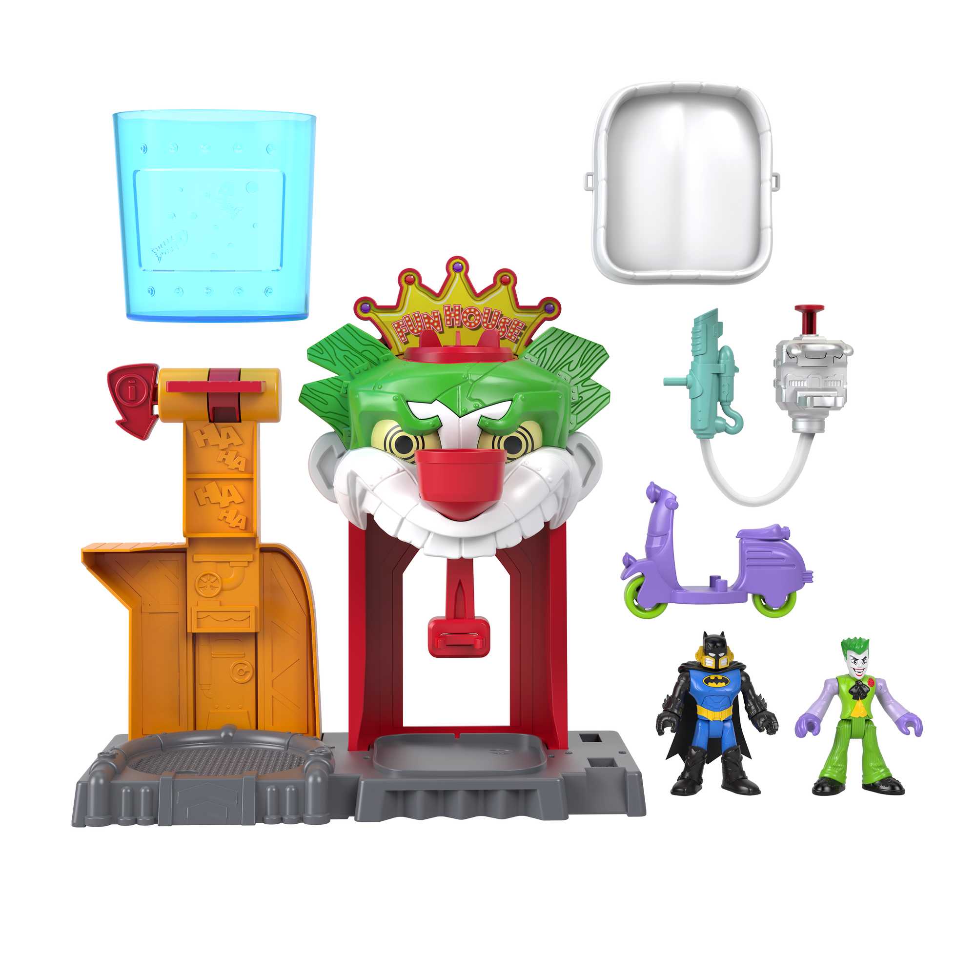 Imaginext DC Super Friends Batman Playset With Color Changing Action, the Joker Funhouse