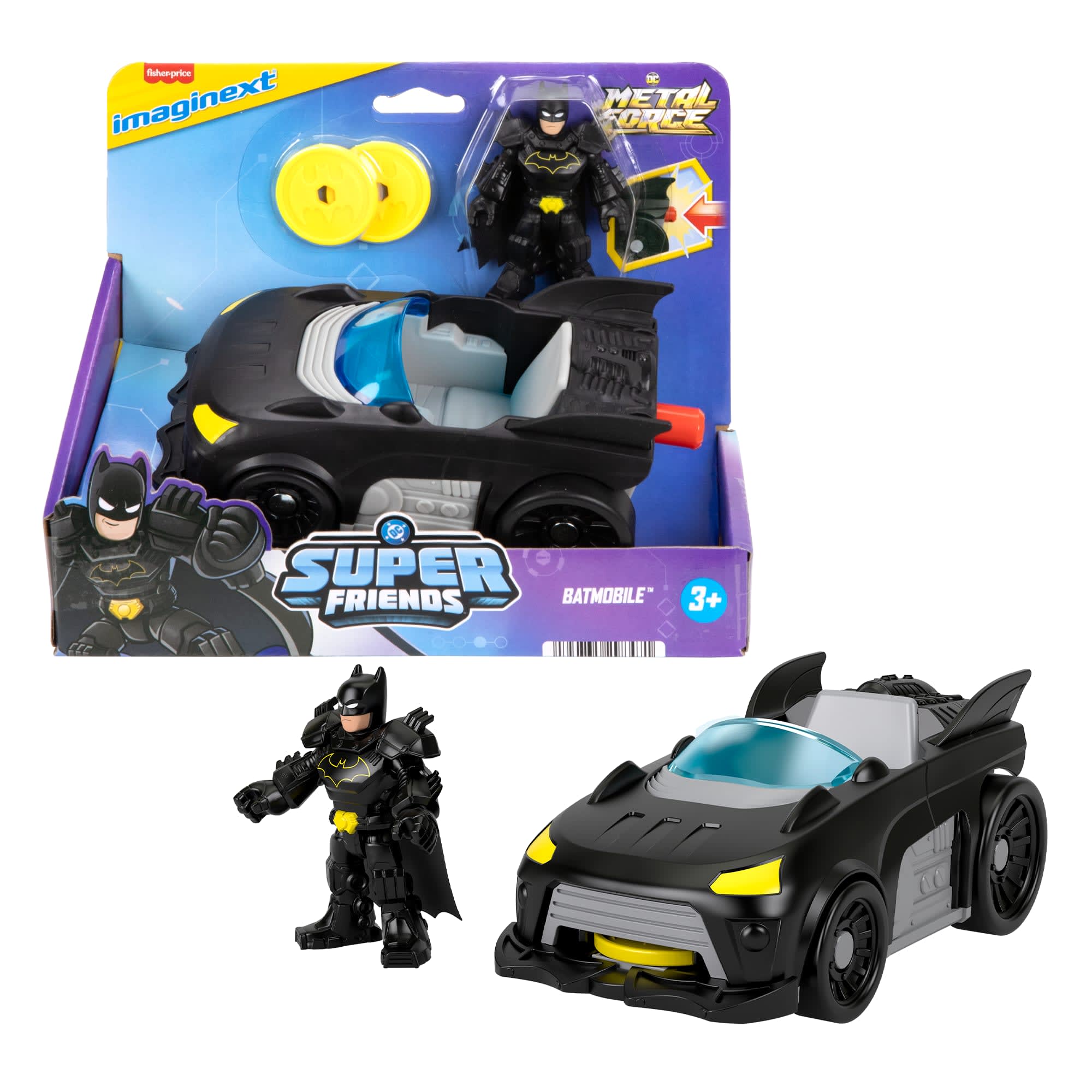 Imaginext DC Super Friends Figura de Ação Batman e Veículo