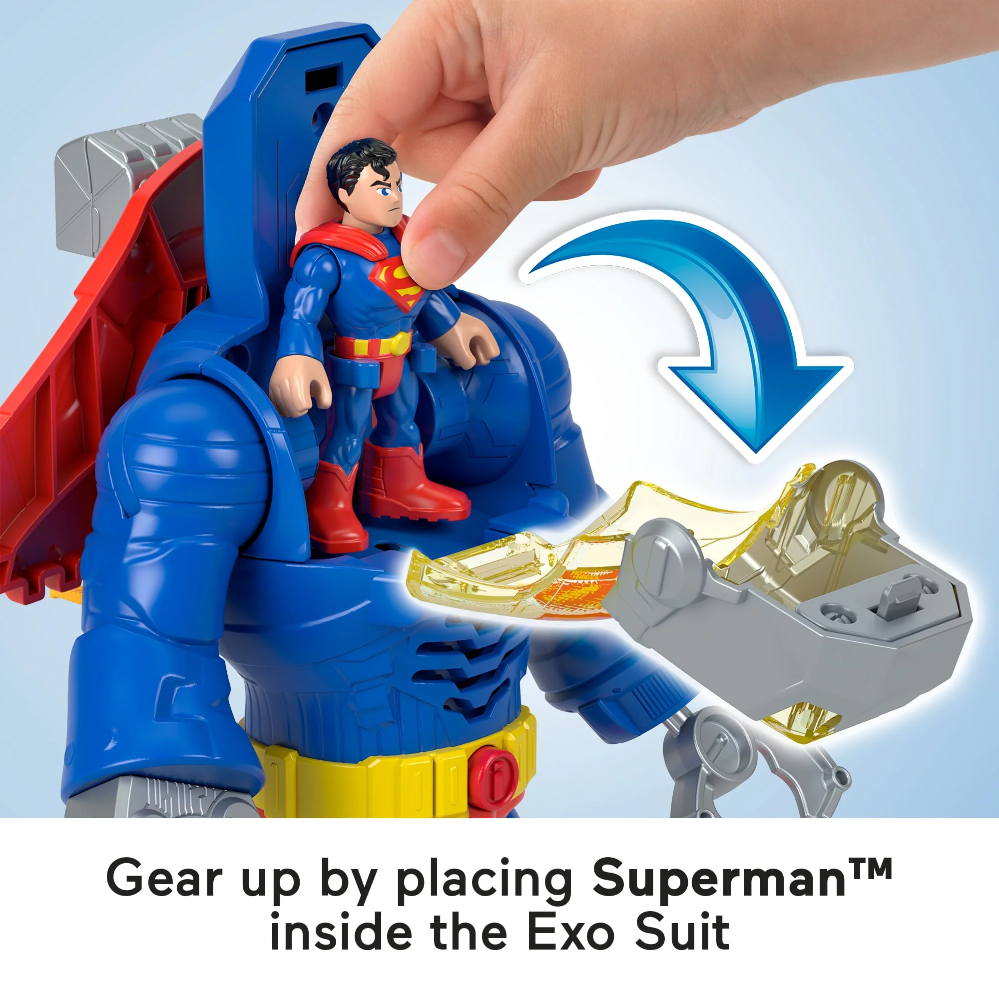 Imaginext DC Super Friends Superman insider & Exo Suit Robot With Lights & Sounds, 6 Pieces - Image 2