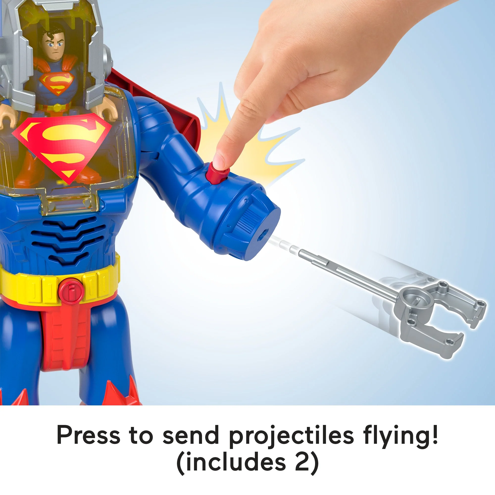 Imaginext DC Super Friends Superman insider & Exo Suit Robot With Lights & Sounds, 6 Pieces - Image 3