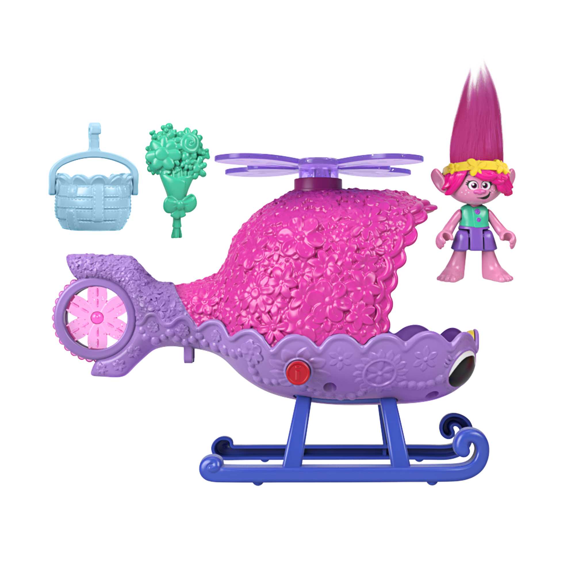 Imaginext Dreamworks Trolls L’Hélico de Poppy, Fig., Véh., 4 Élém. - Image 5
