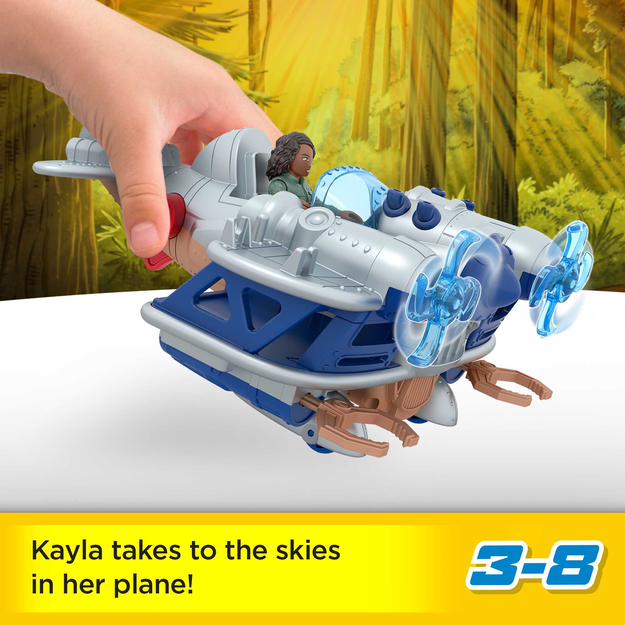 Imaginext Jurassic World Dominion Kayla Watts Figure & Toy Plane, Air Tracker, 4 Pieces - Image 2