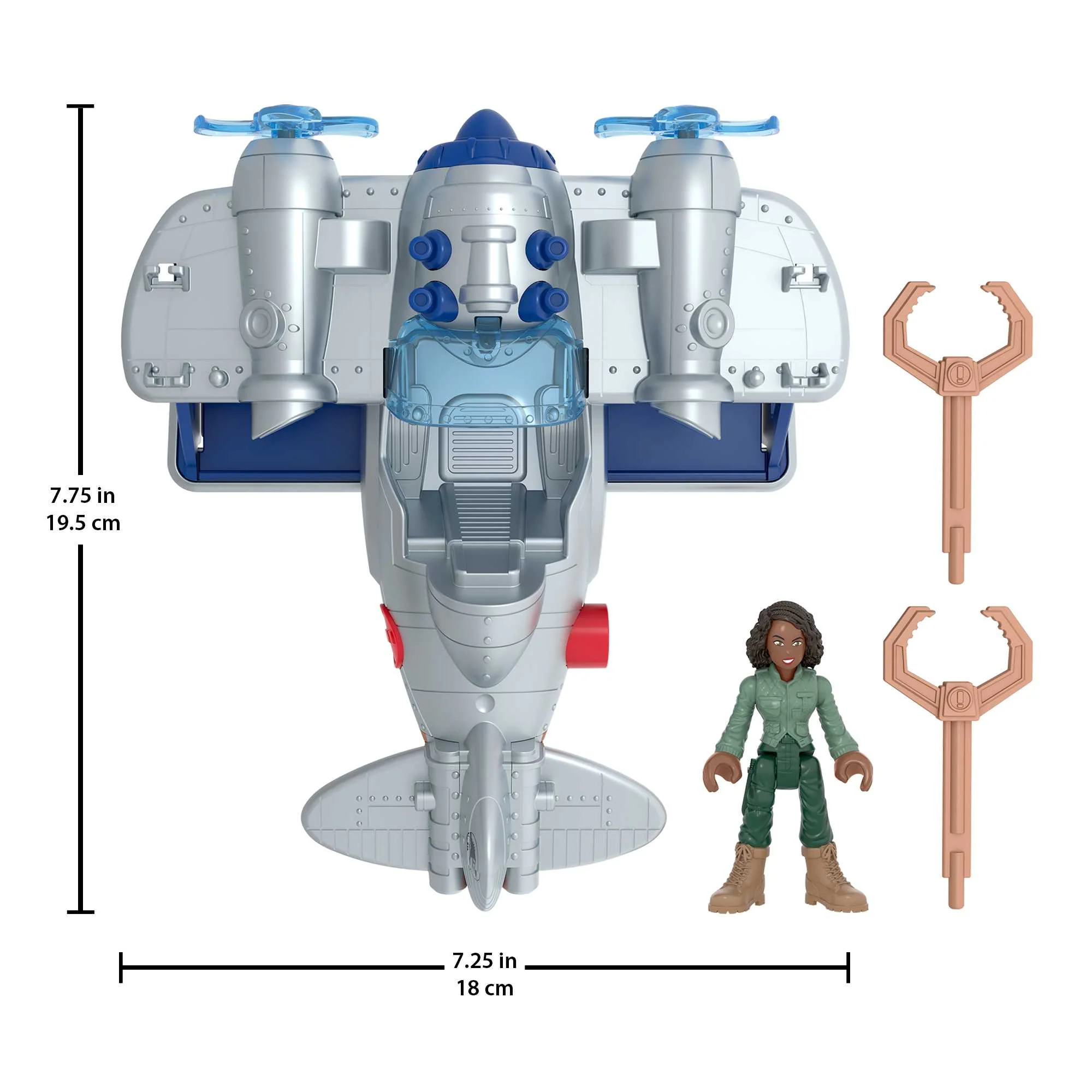 Imaginext Jurassic World Dominion Kayla Watts Figure & Toy Plane, AIr Tracker, 4 Pieces - Image 5