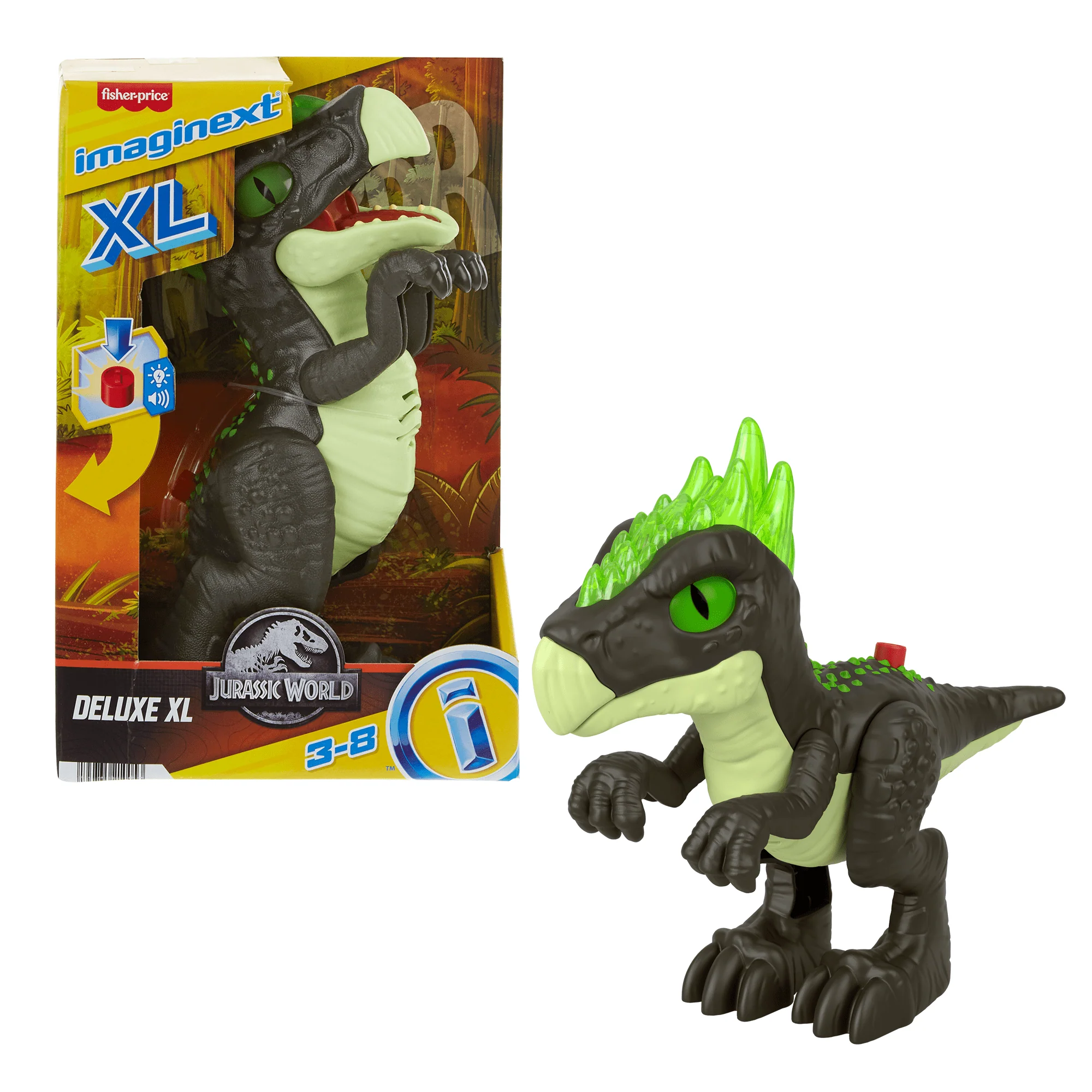 Imaginext Jurassic World Deluxe Dracorex XL 10-Inch Poseable Dinosaur Toy With Lights & Sounds - Image 6