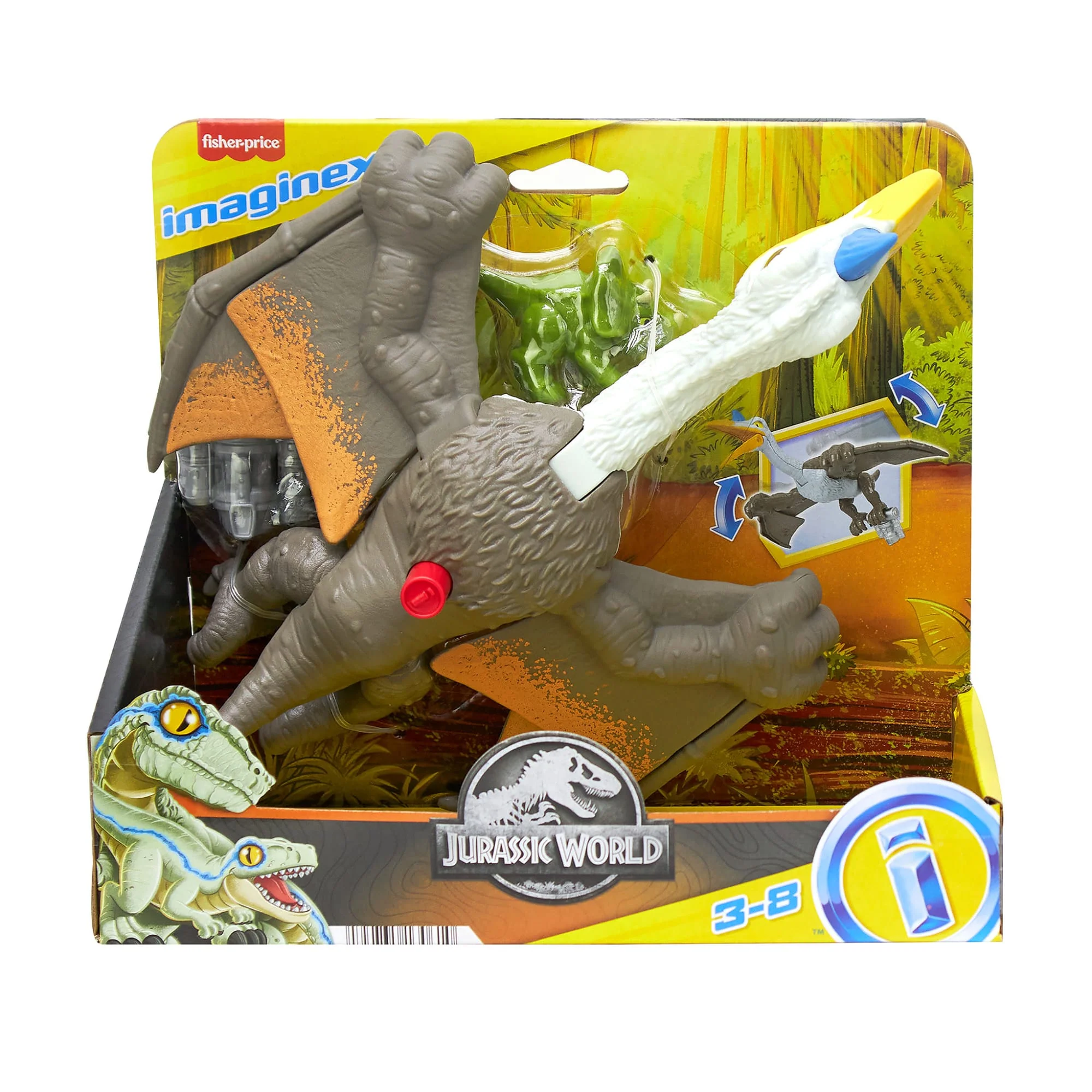 Imaginext Jurassic World Dominion Quetzal Dinosaur Toy With Soaring Action, 3 Piece Preschool Toys - Image 5