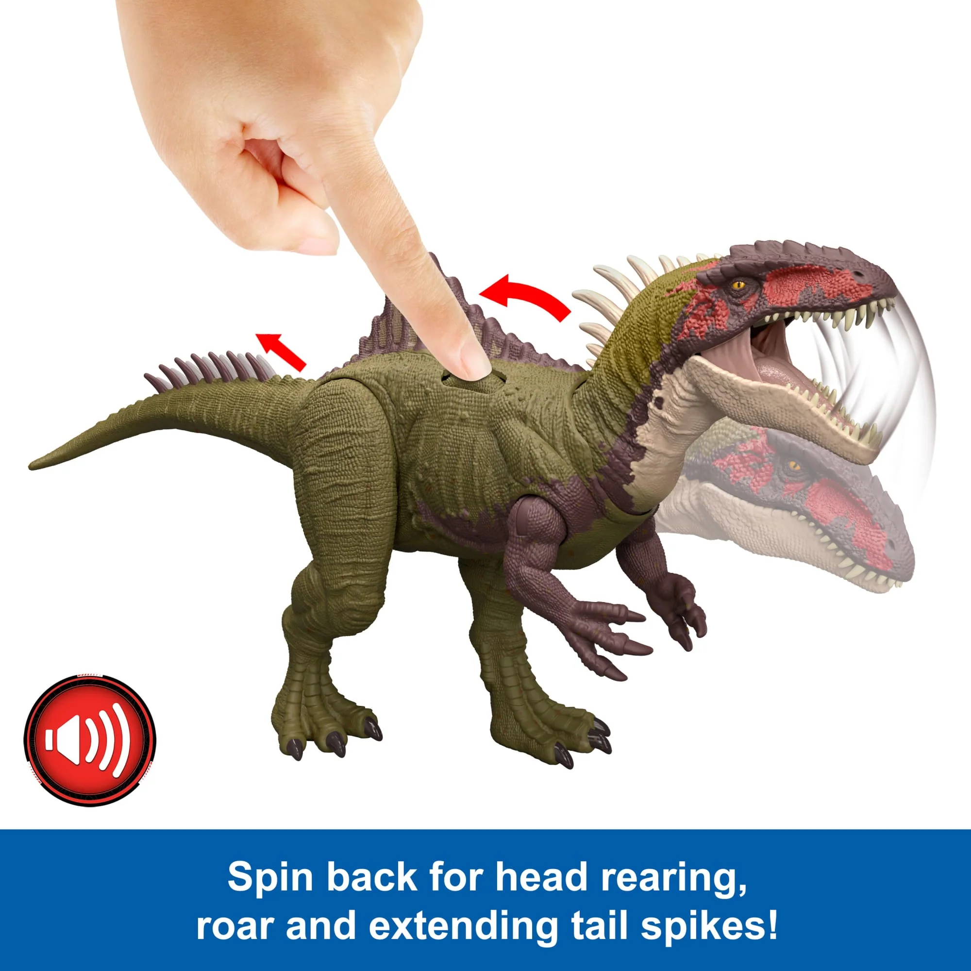 Jurassic World Battle Roarin’ Becklespinax Dinosaur Action Figure Toy, Rampage Strike - Image 5