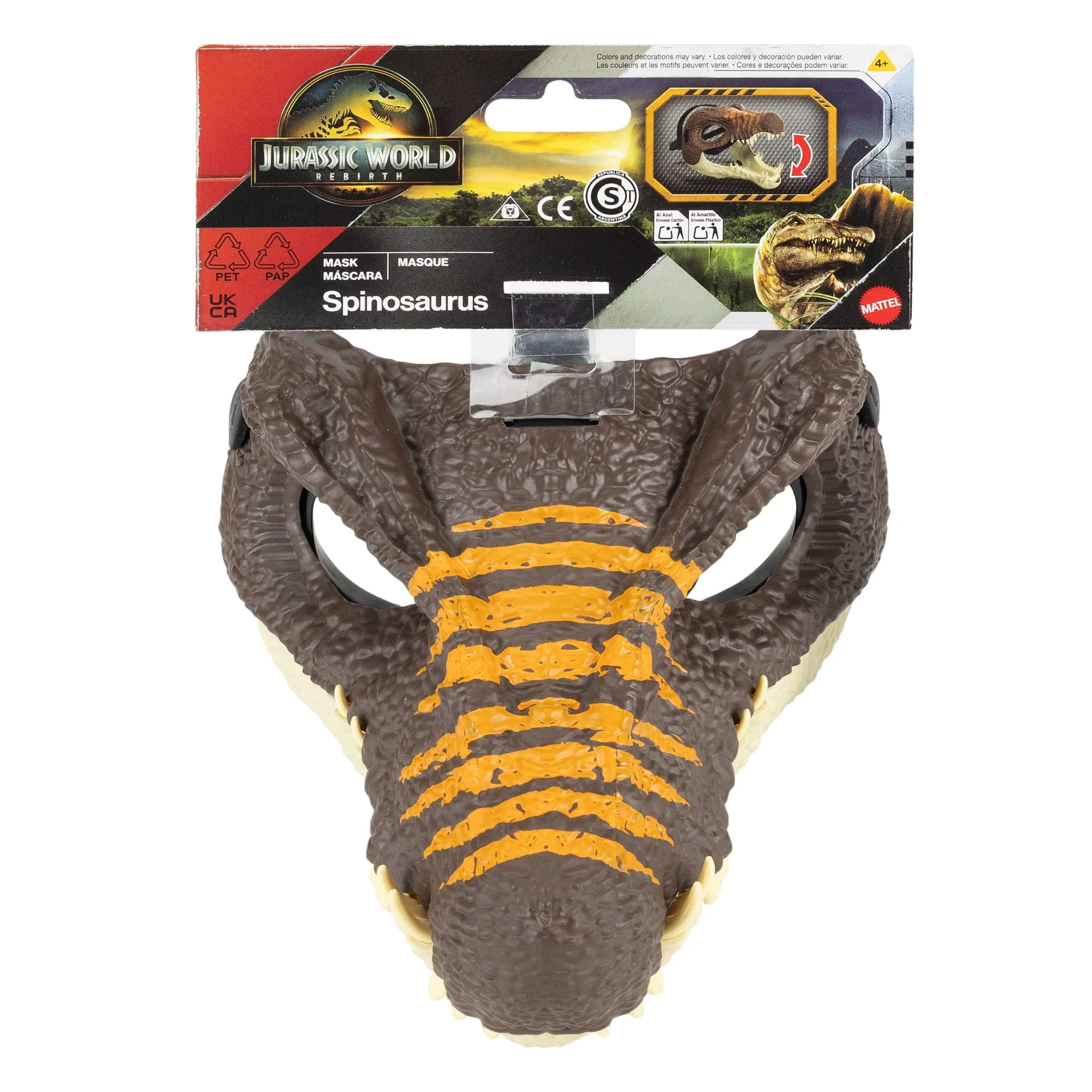 Jurassic World Rebirth Spinosaurus Dinosaur Mask, Role-Play Head Wear, Movie-inspired Costume Gear - Image 6