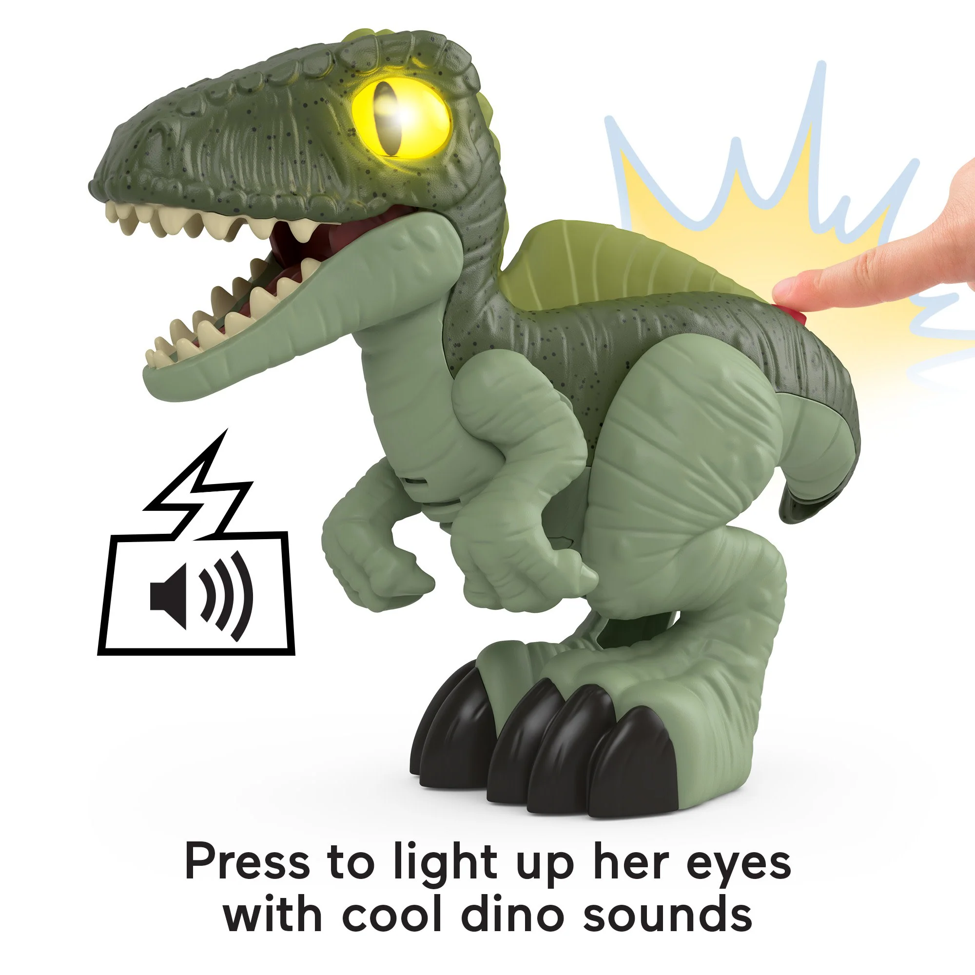 Imaginext Jurassic World Dominion Deluxe Growlin’ Giga XL Dinosaur Toy With Lights & Sounds - Image 4