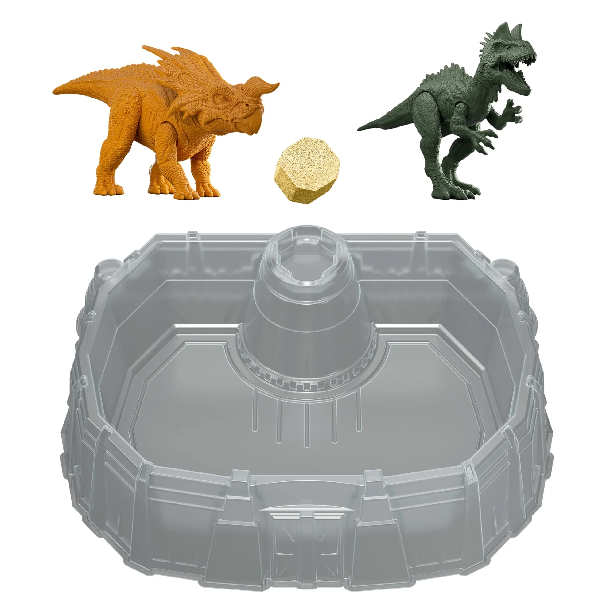 Jurassic World Dino Reveal 2 Dinosaur Toys in Battle Arena, Warm Water Changes Decoration - Image 6