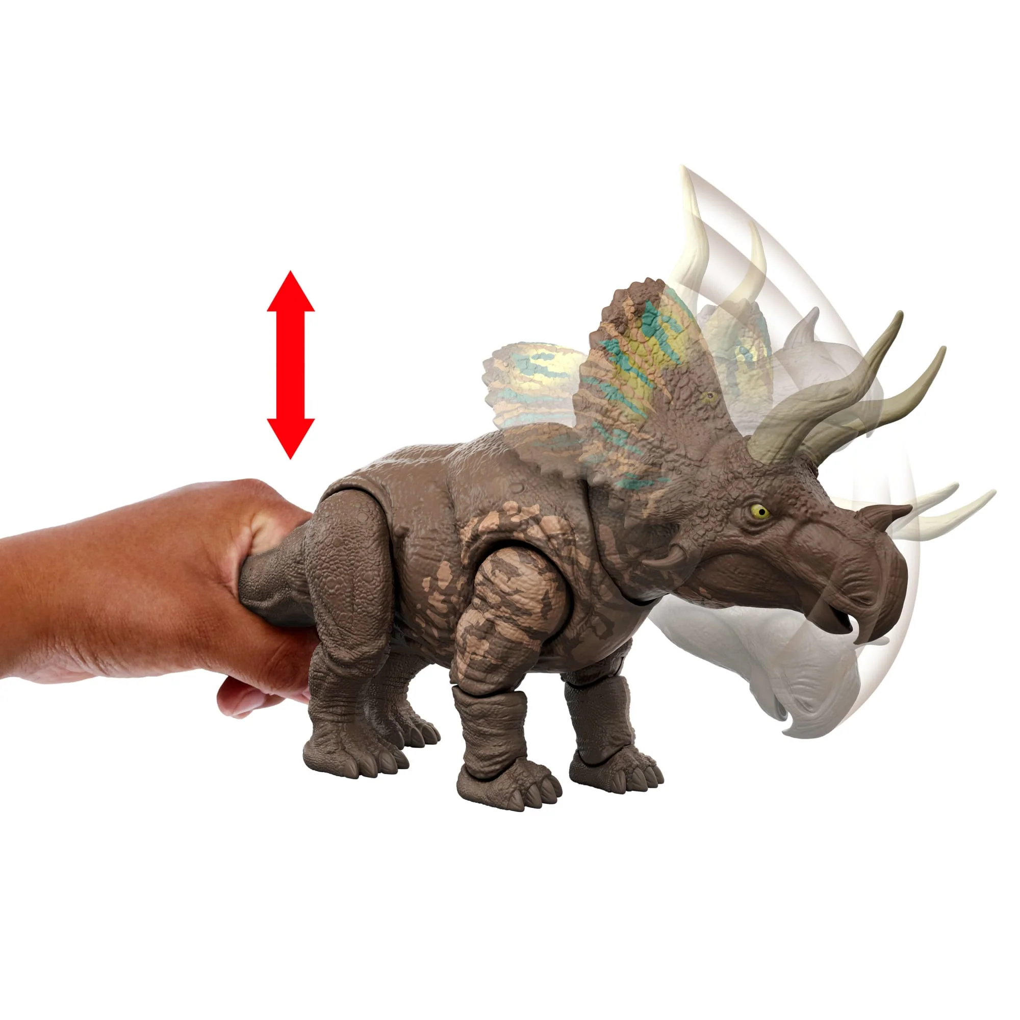 Jurassic World Dinossauro de Brinquedo Rebirth Rastreadore Gigantes Eotriceratops - Image 3