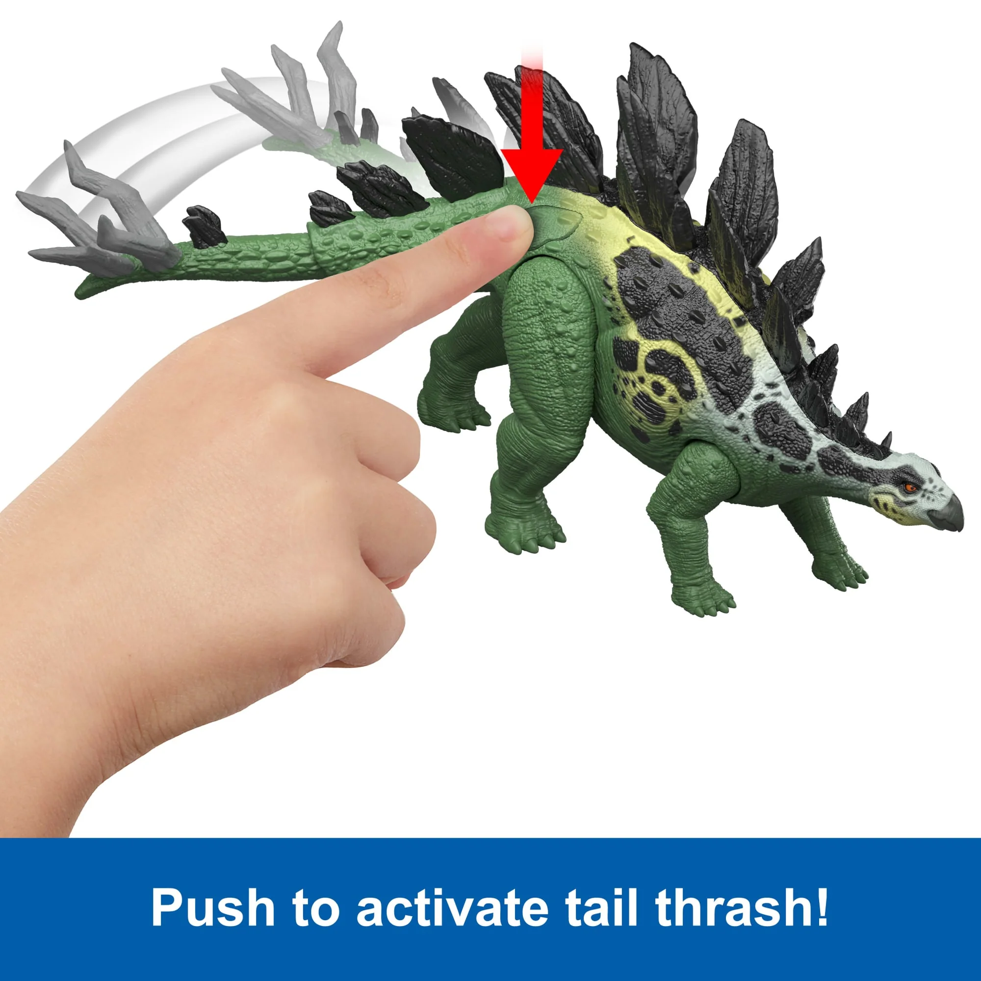 Jurassic World Gigantic Thrashers Stegosaurus Dinosaur Action Figure Toy, 2 Attacks & Evolve Feature - Image 4