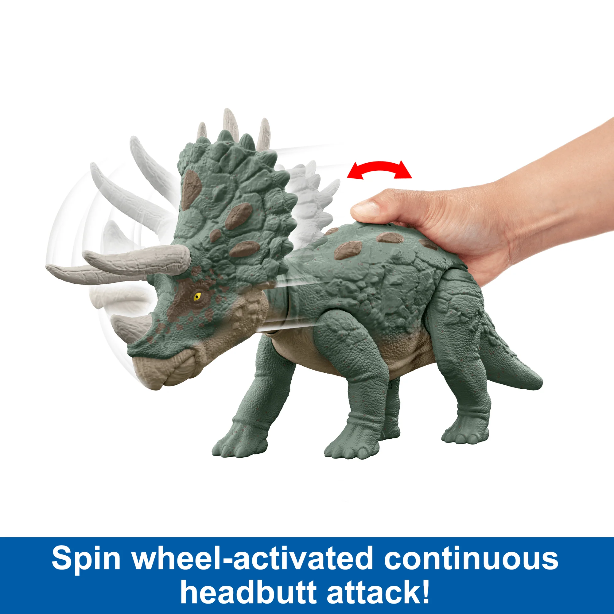 Jurassic World Gigantic Trackers Triceratops Dinosaur Action Figure Toy, Large Species - Image 3