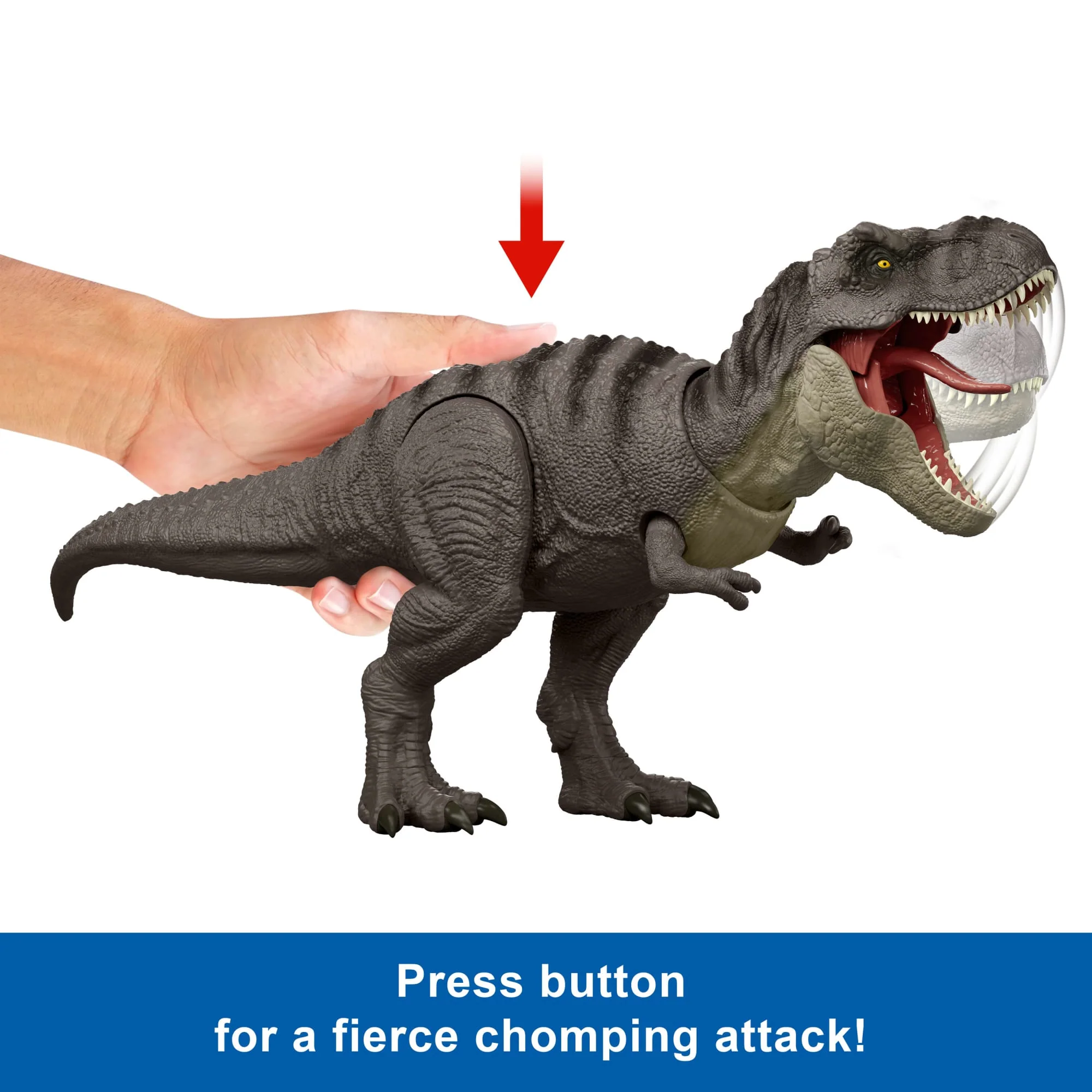 Jurassic World Rebirth Tyrannosaurus Rex Action Figure, Dinosaur Toy, T-Rex Chomp Attack - Image 4