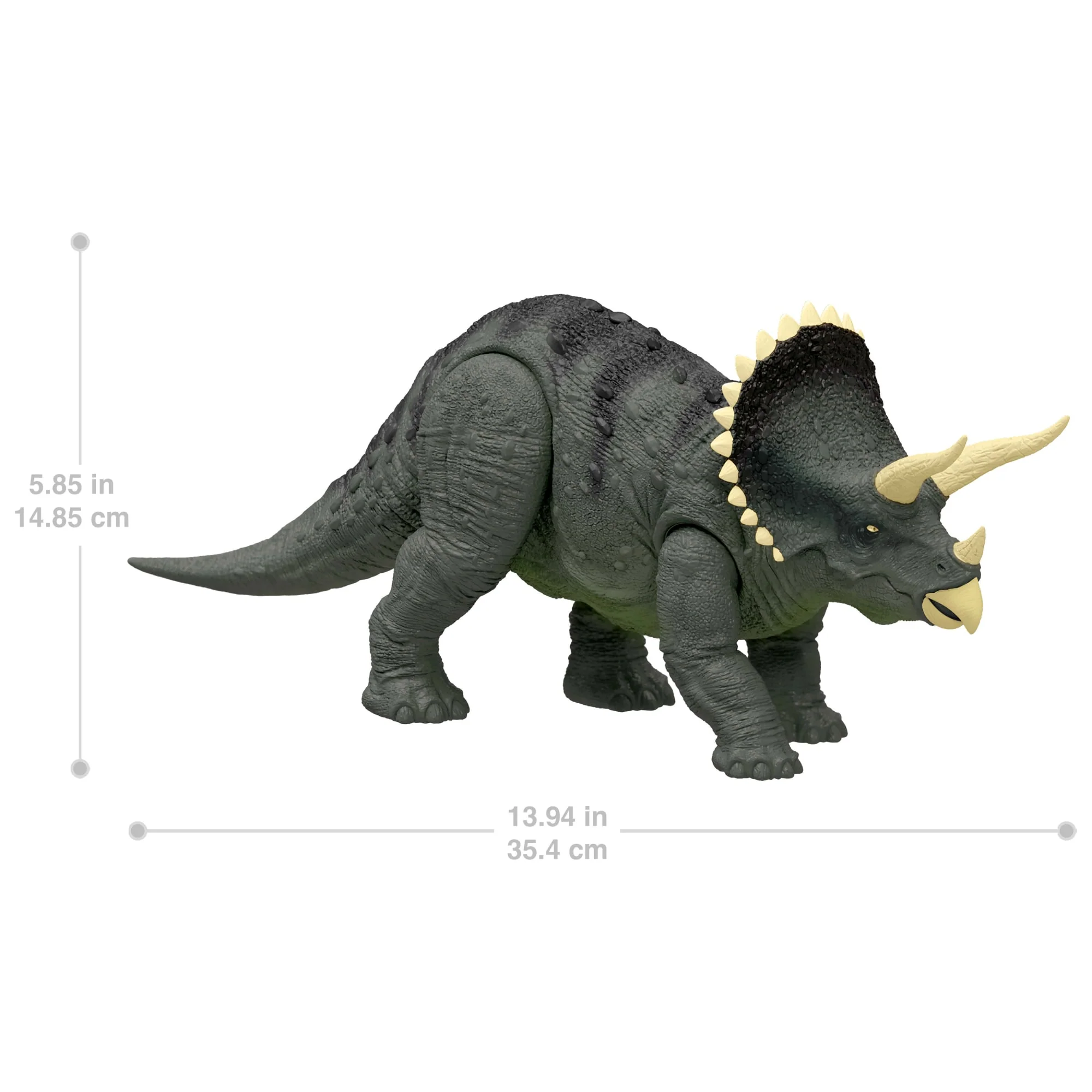 Jurassic World Reimagined Real Feel Triceratops Roaring Dinosaur Figure, 90S Inspired Toy - Image 4