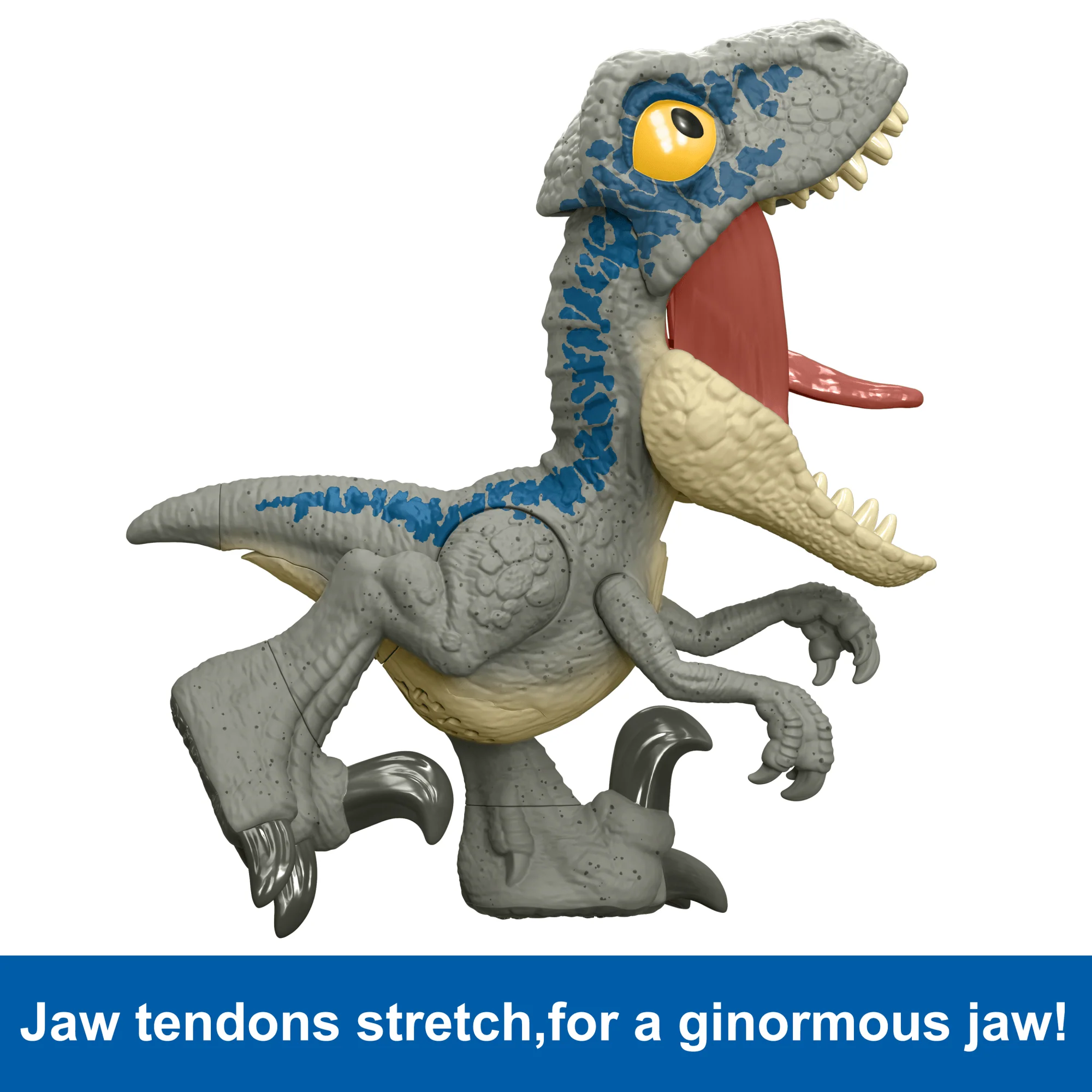Jurassic World MEGA Roar Blue Velociraptor Dinosaur Toy With Sound & Stretchable Jaw - Image 5
