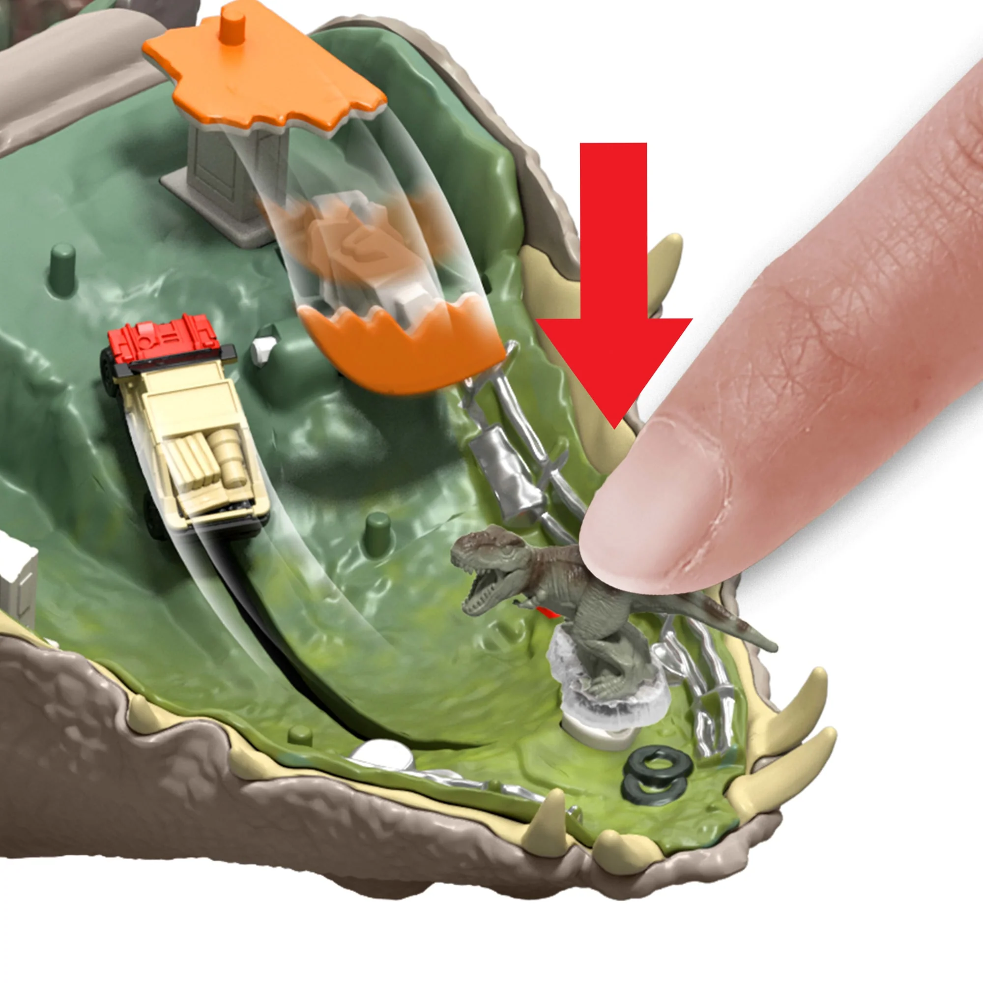 Jurassic World Rebirth Micro Adventure Distortus Rex Playset, interactive Features & 6 Figures - Image 3
