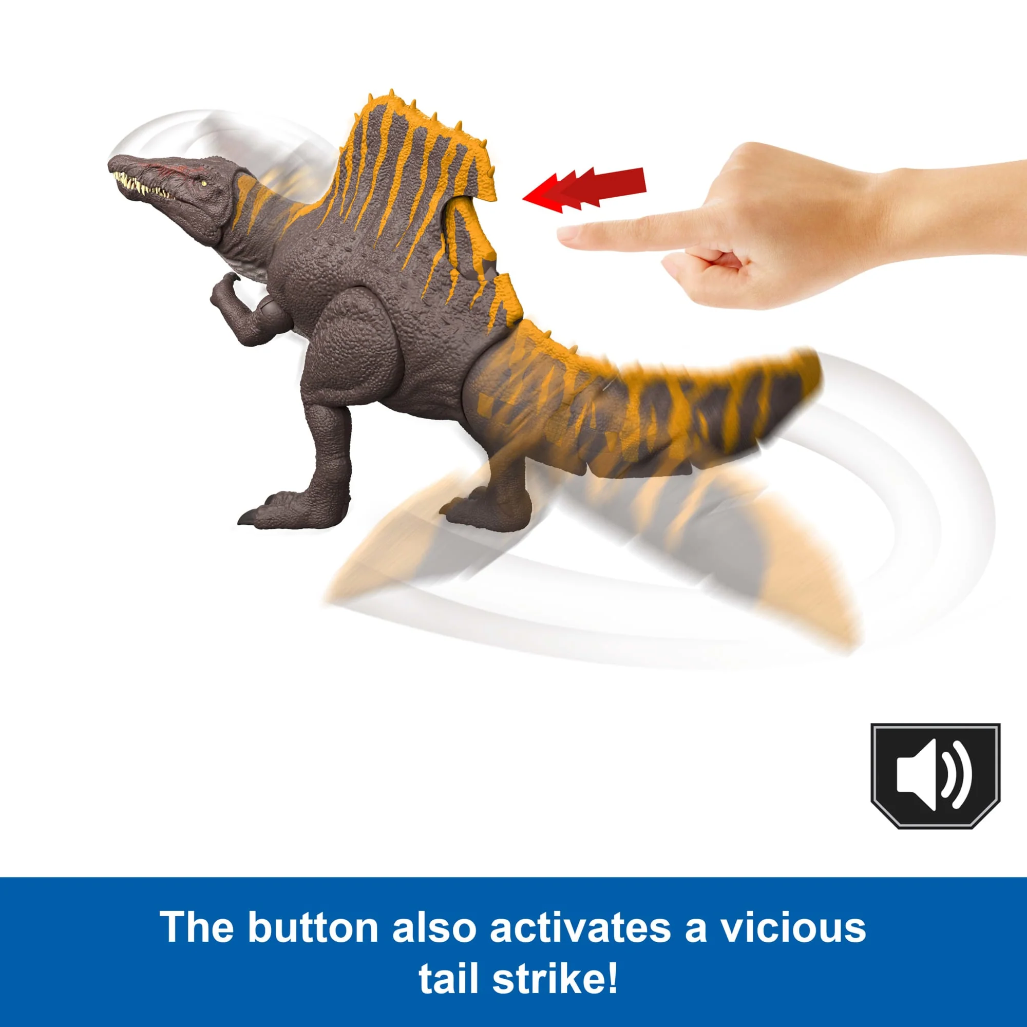 Jurassic World Rebirth Tail Thrasher Spinosaurus Action Figure, Dinosaur Toy With 2 Attack Moves - Image 4