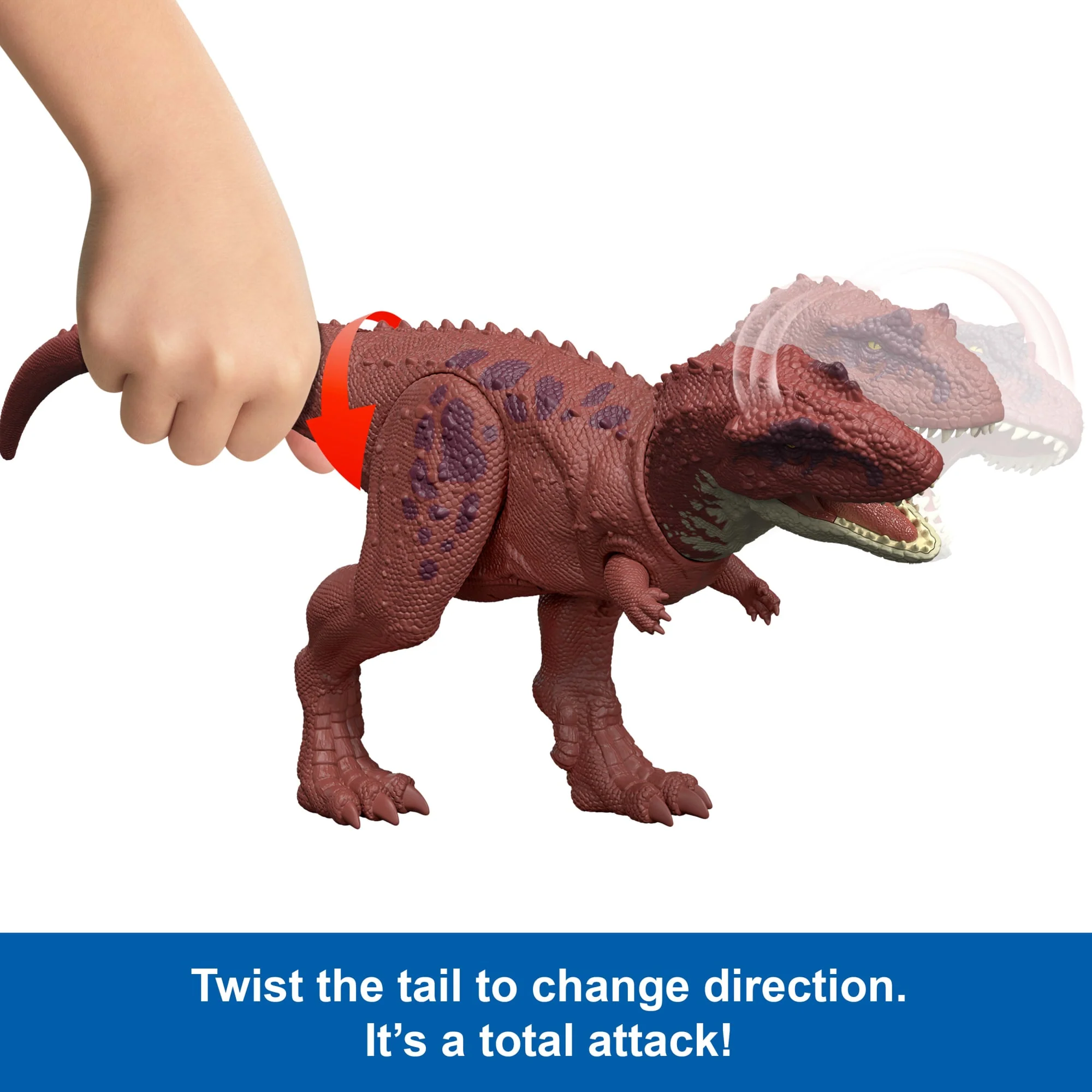 Jurassic World Rebirth Wild Roar Aucasaurus Dinosaur Toy, Tail Controlled Attack Chomp & Sound - Image 3