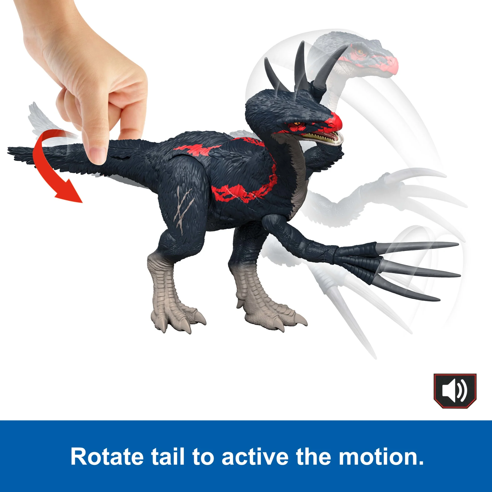 Jurassic World Slash N Roar Therizinosaurus Dinosaur Figure, Attack & Sound Toy, Chaos Theory - Image 5