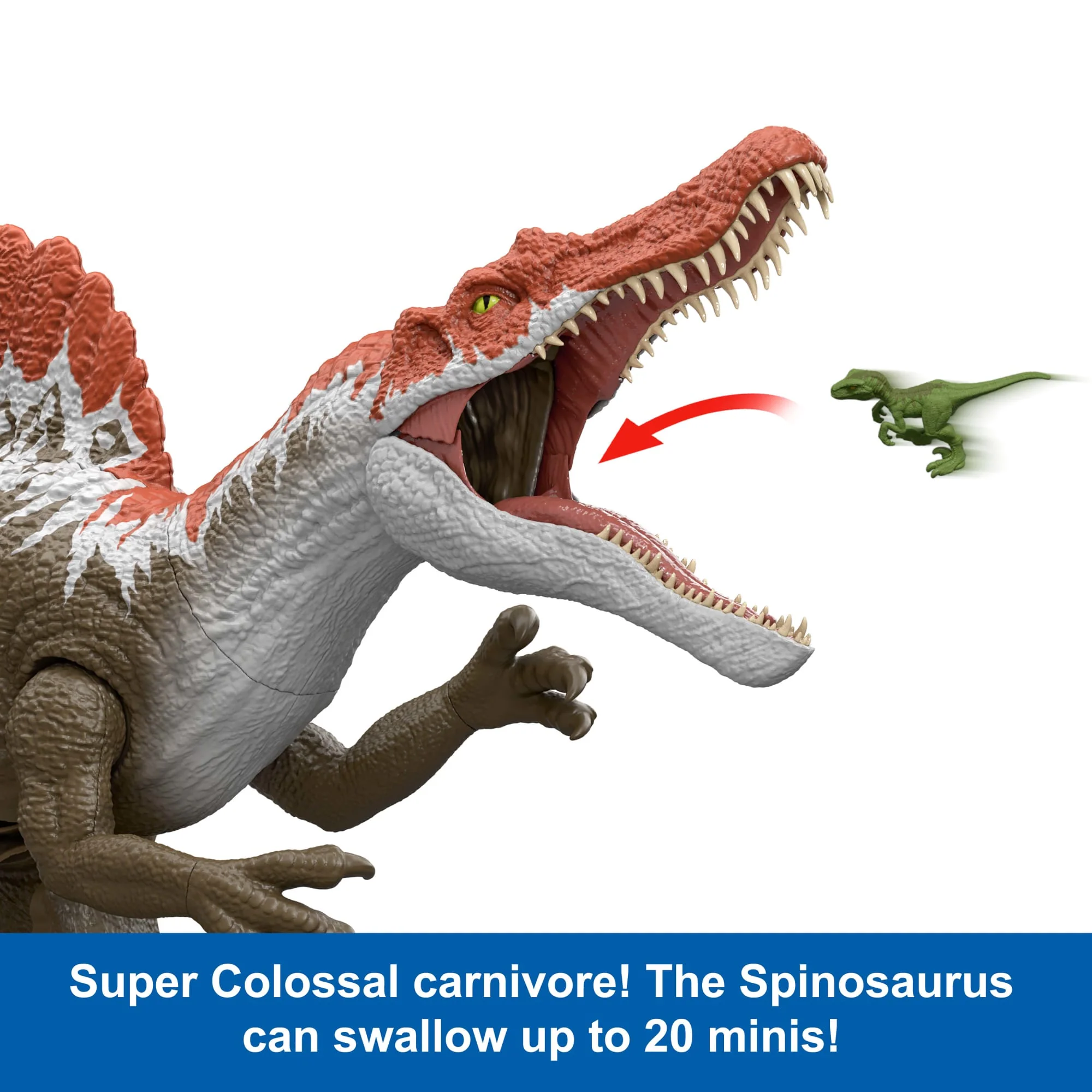 Jurassic World Super Colossal Spinosaurus Pack, 36 inch Long Dinosaur Toy & 2 Mini Figures - Image 3