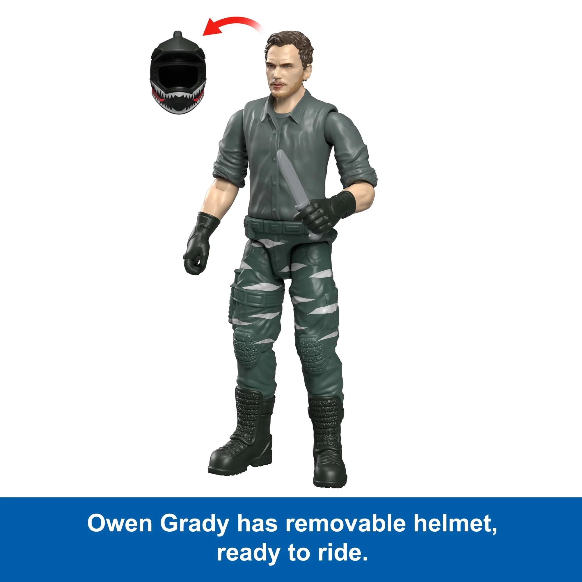 Jurassic World Reimagined Motorcycle, Owen Grady & Raptors & Tools Retro Pack, Fallen Kingdom Toy - Image 3