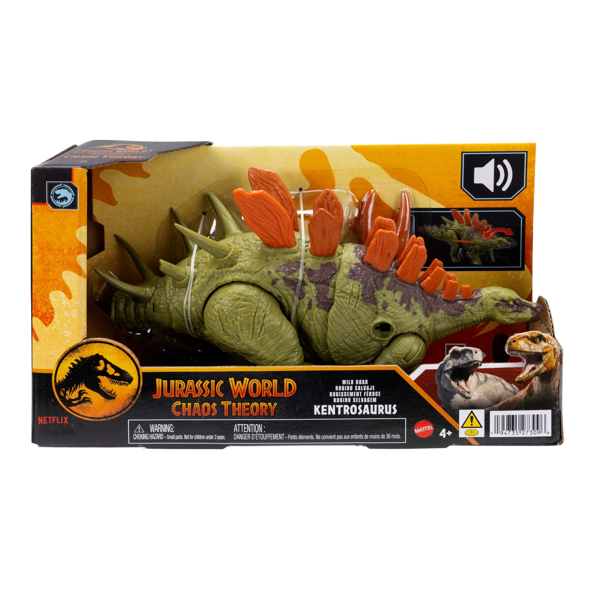 Jurassic World Chaos Theory Wild Roar Kentrosaurus Action Figure, Strike Attack & Sound Dinosaur Toy - Image 6