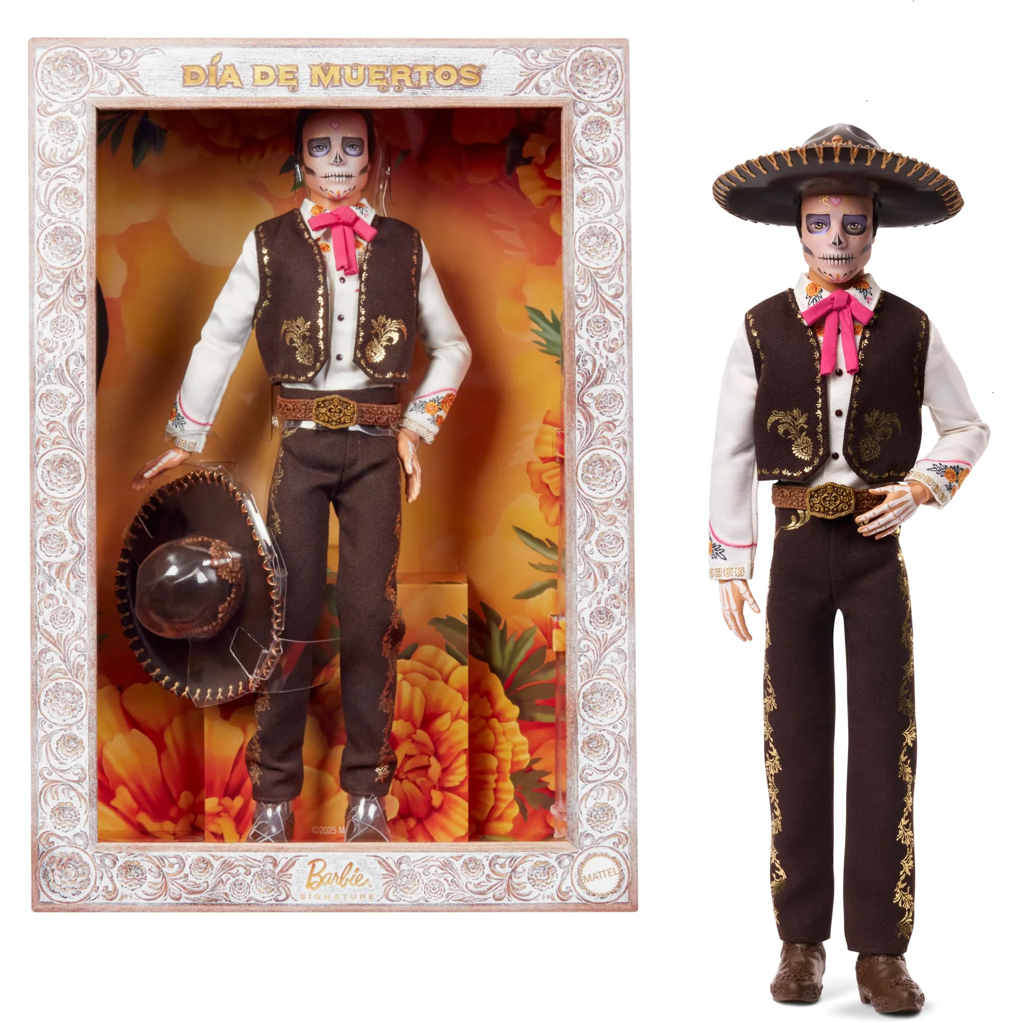 Barbie Signature Día De Muertos 2025 Collectible Ken Doll in Suit And Sombrero