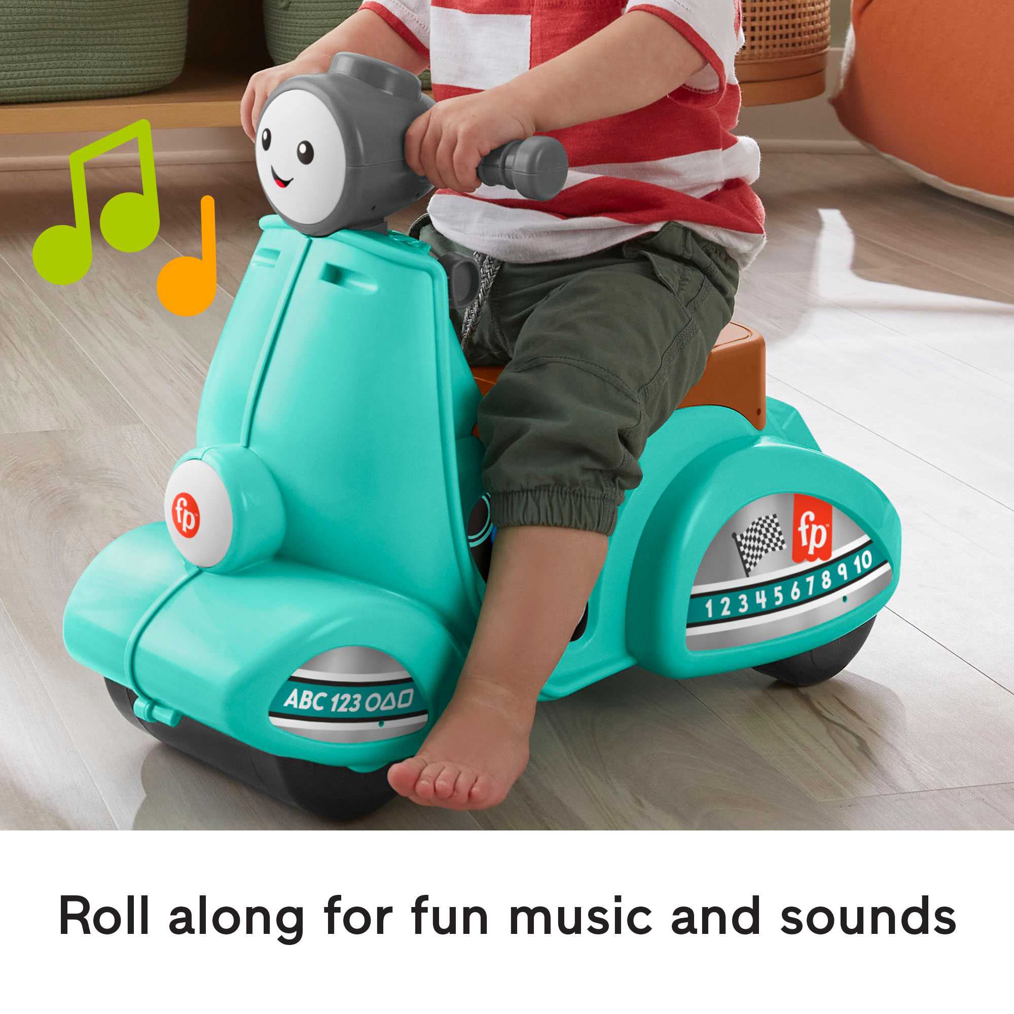Fisher-Price Laugh & Learn Toddler Toy, Smart Stages Cruise Along Scooter Musical Ride-On - Image 5