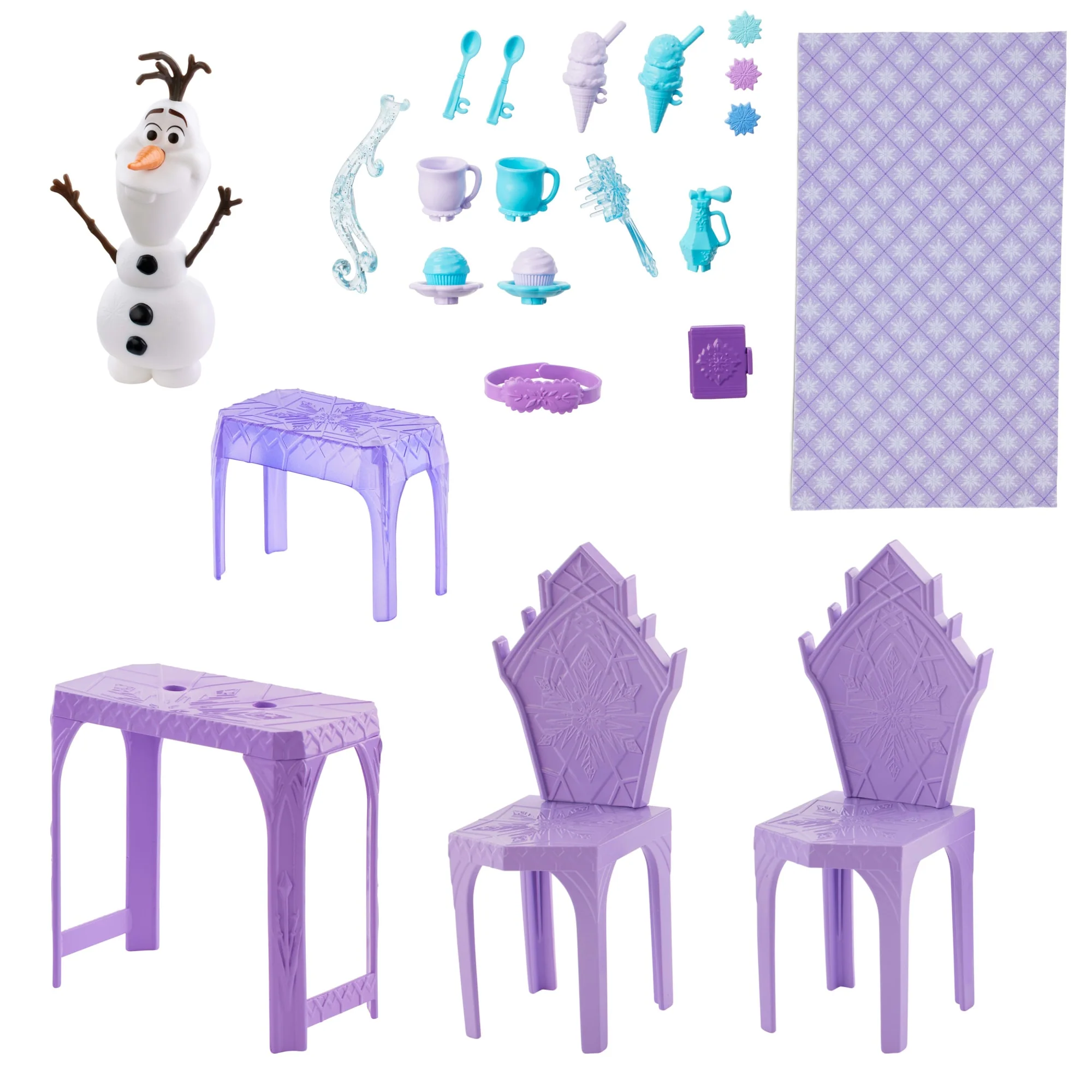 Coffret de Jeu Palais de Glace D’Elsa Inspiré du Film La Reine des Neiges de Disney Avec Figurine Olaf, 5Espaces de Jeu et 21Accessoires - Image 5