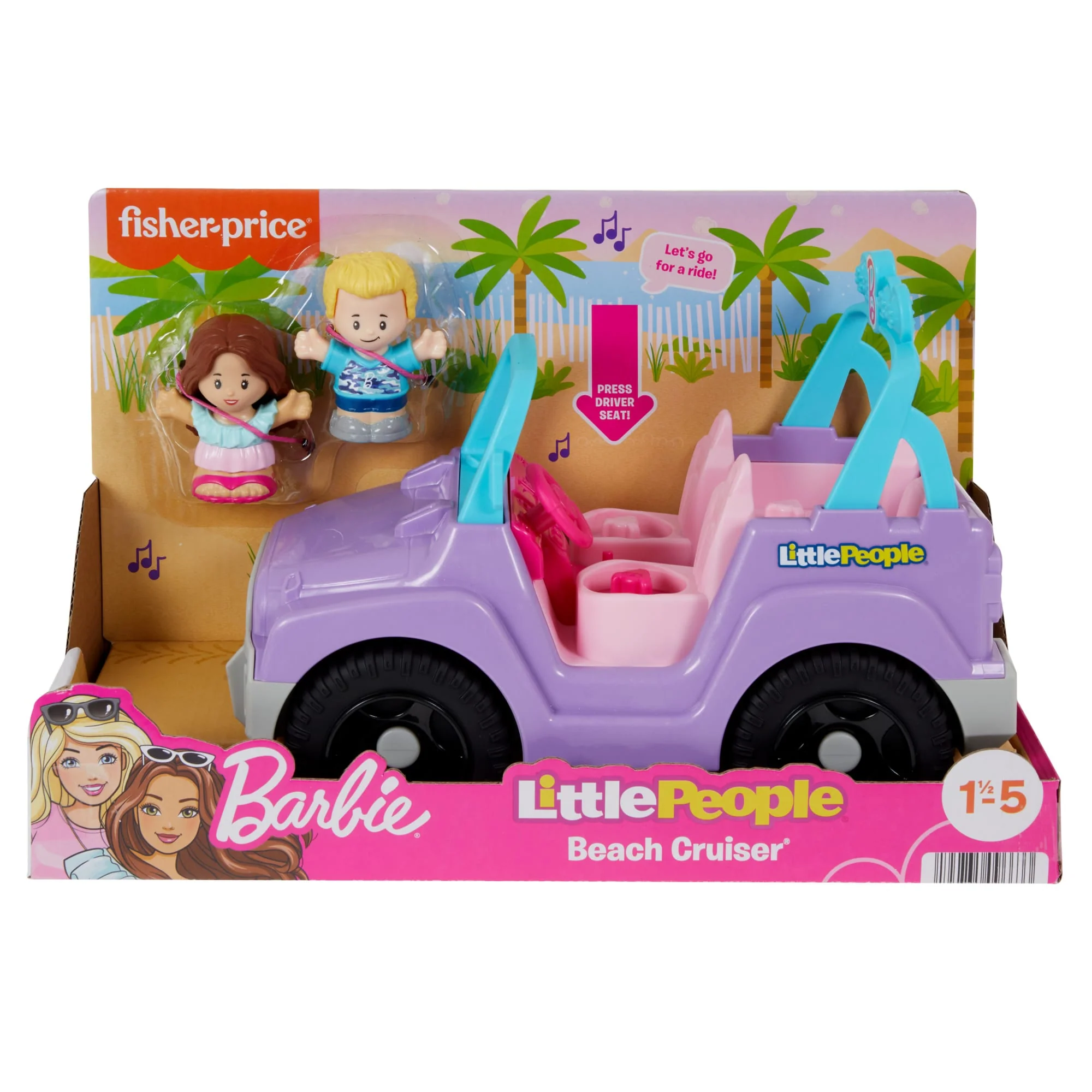 Little People Barbie Véhicule de Plage, Musique, Sons, 2 Figurines - Image 6