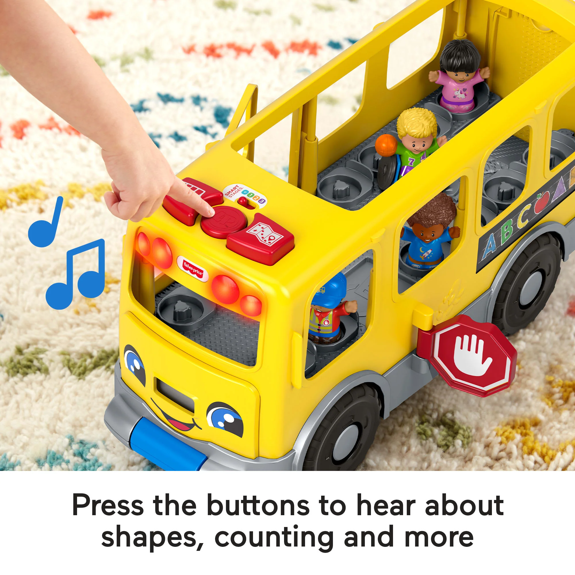 Fisher-Price Little People Big Yellow School Bus, Musical Pull Toy - Image 3