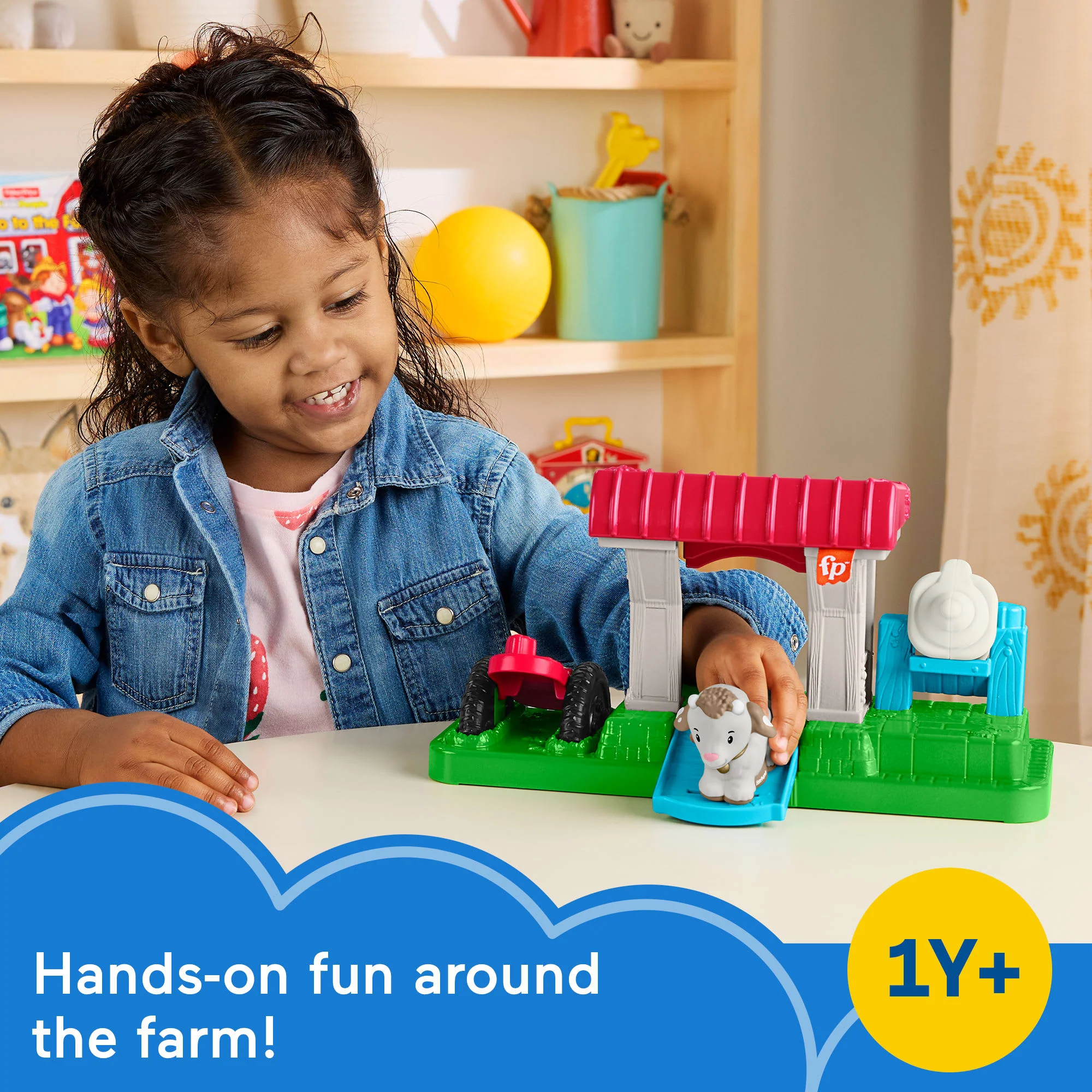 Fisher-Price Little People Feed & Play Goat Yard Playset For Toddlers With 3 Pieces - Image 2